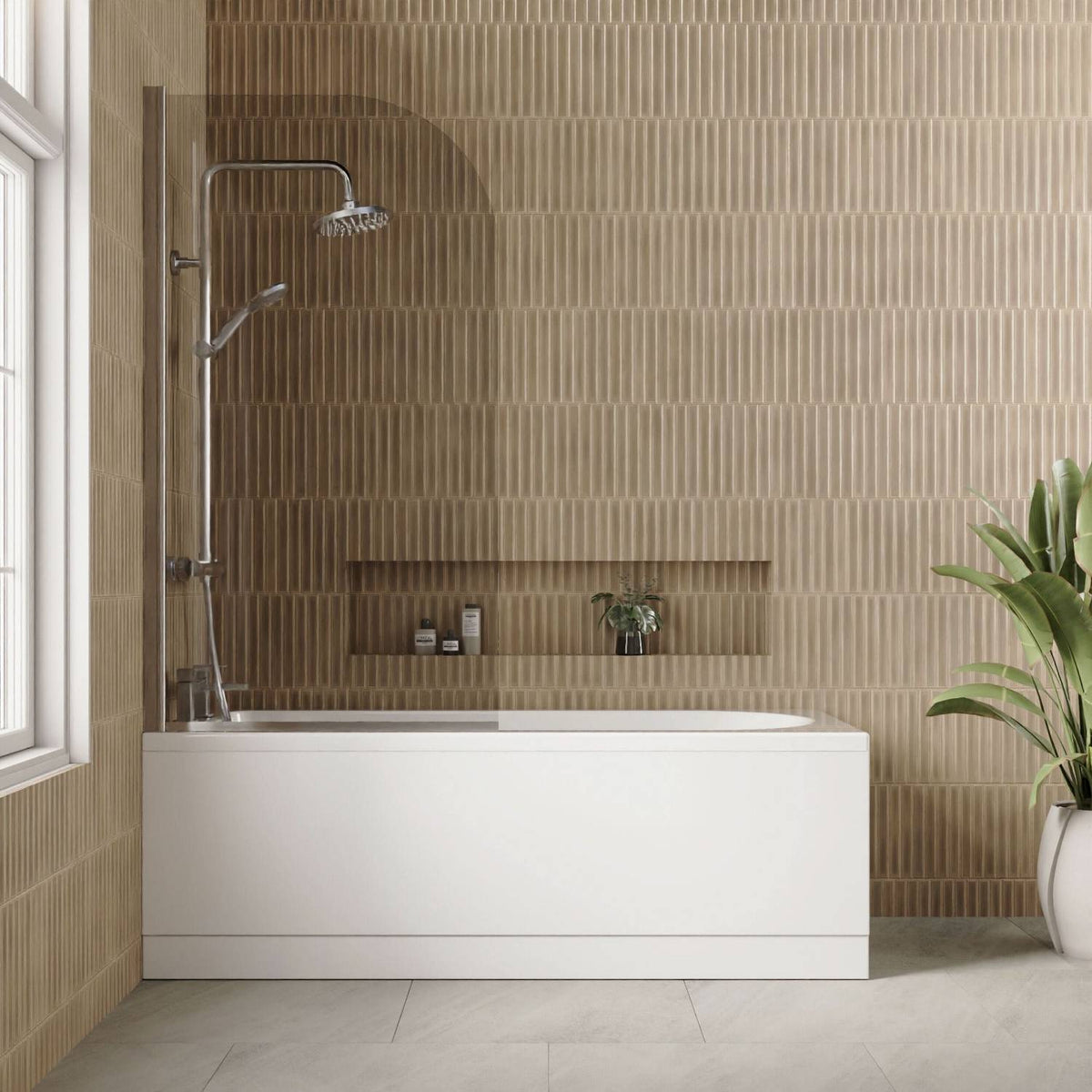 Cove Acrylic Straight Front Bath Panel - European White