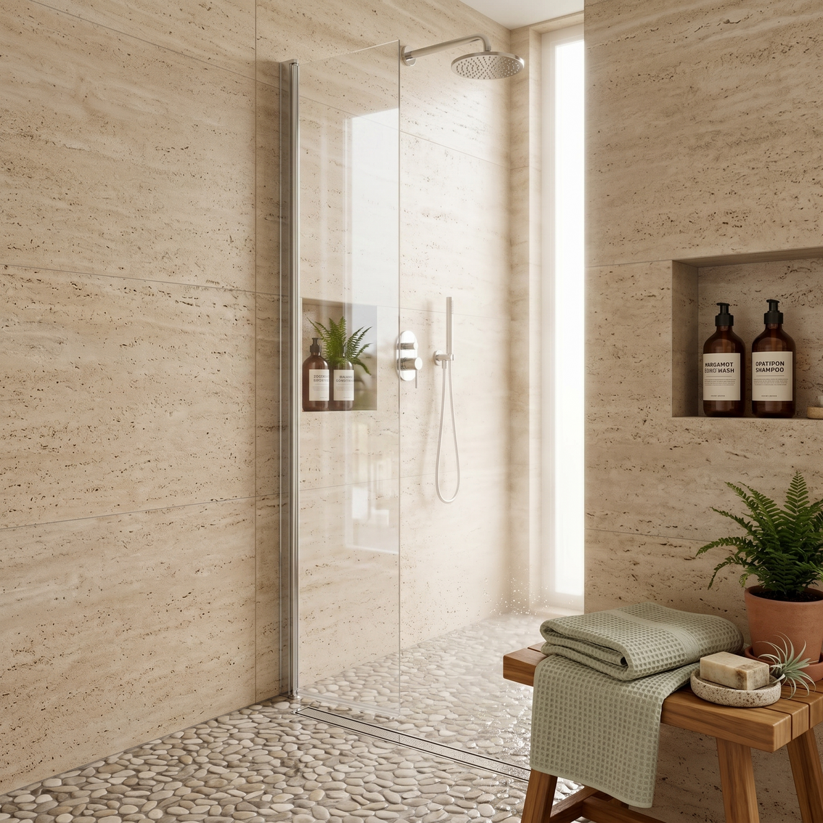 Cascade 8mm Glass Wetroom Flipper Panel