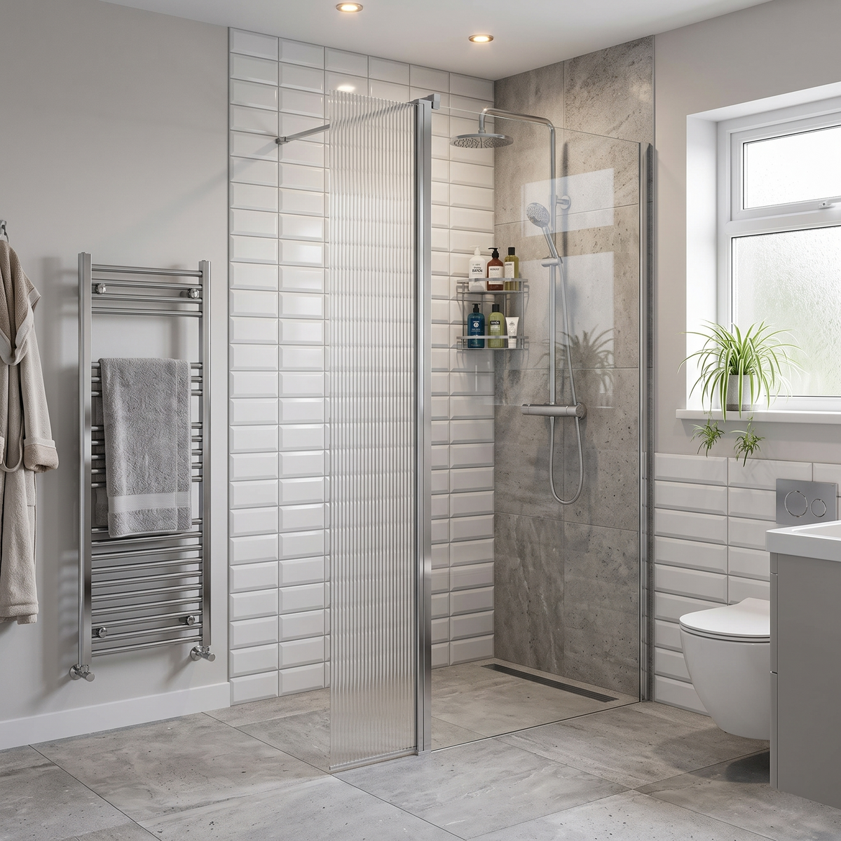Haven 8mm Fluted Glass Wetroom Flipper Panel