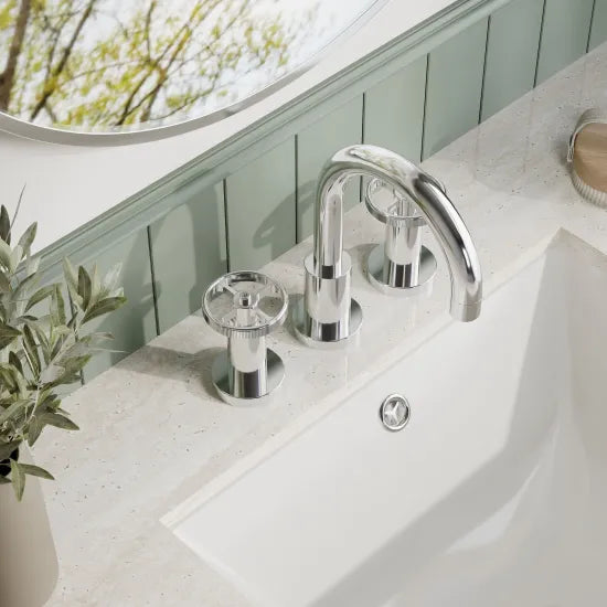 Revolve 3-Hole Basin Mixer Tap with Waste - Chrome