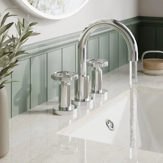 Revolve 3-Hole Basin Mixer Tap with Waste - Chrome