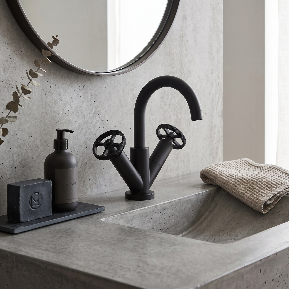 Revolve Mono Basin Mixer Tap With Push Button Waste
