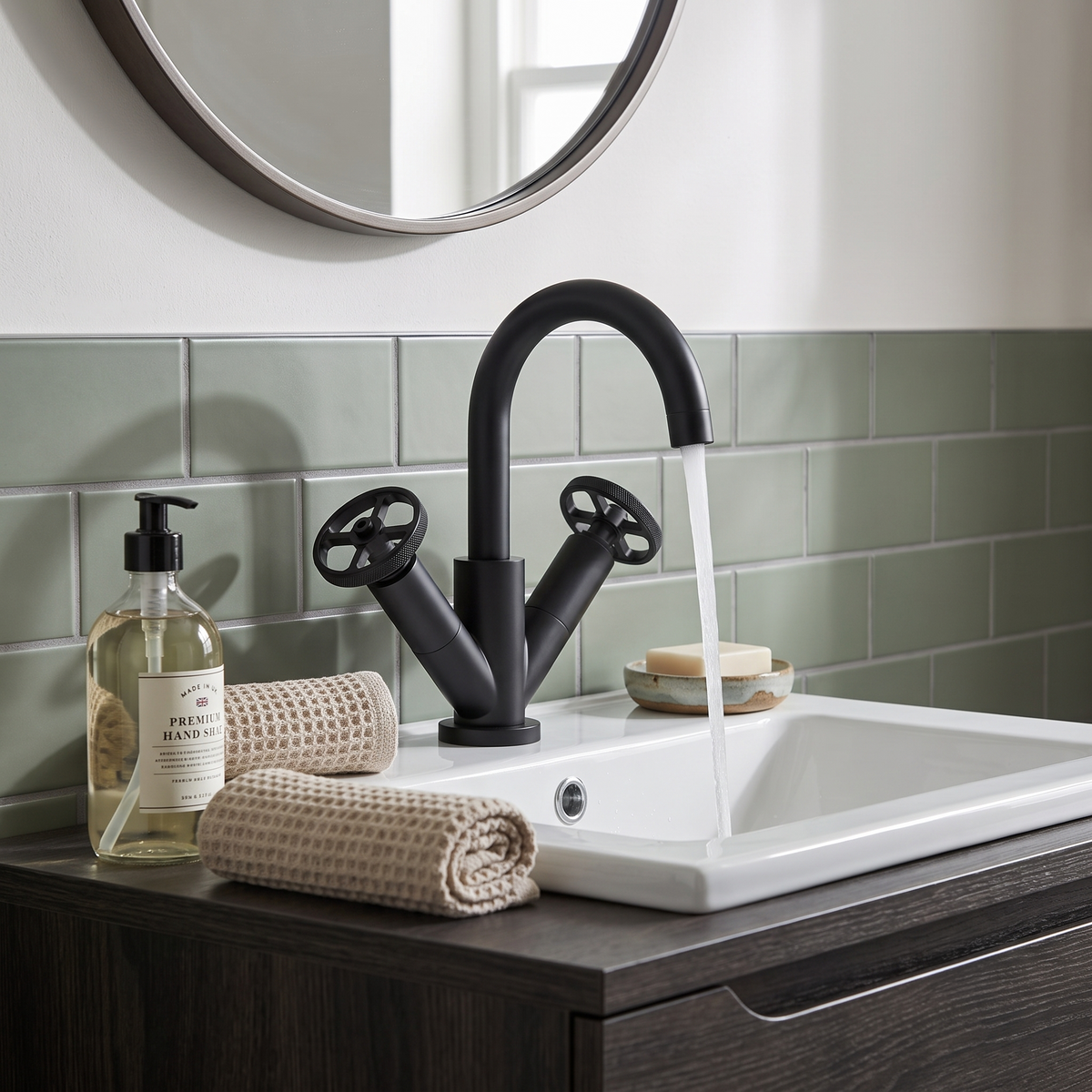 Revolve Mono Basin Mixer Tap With Push Button Waste