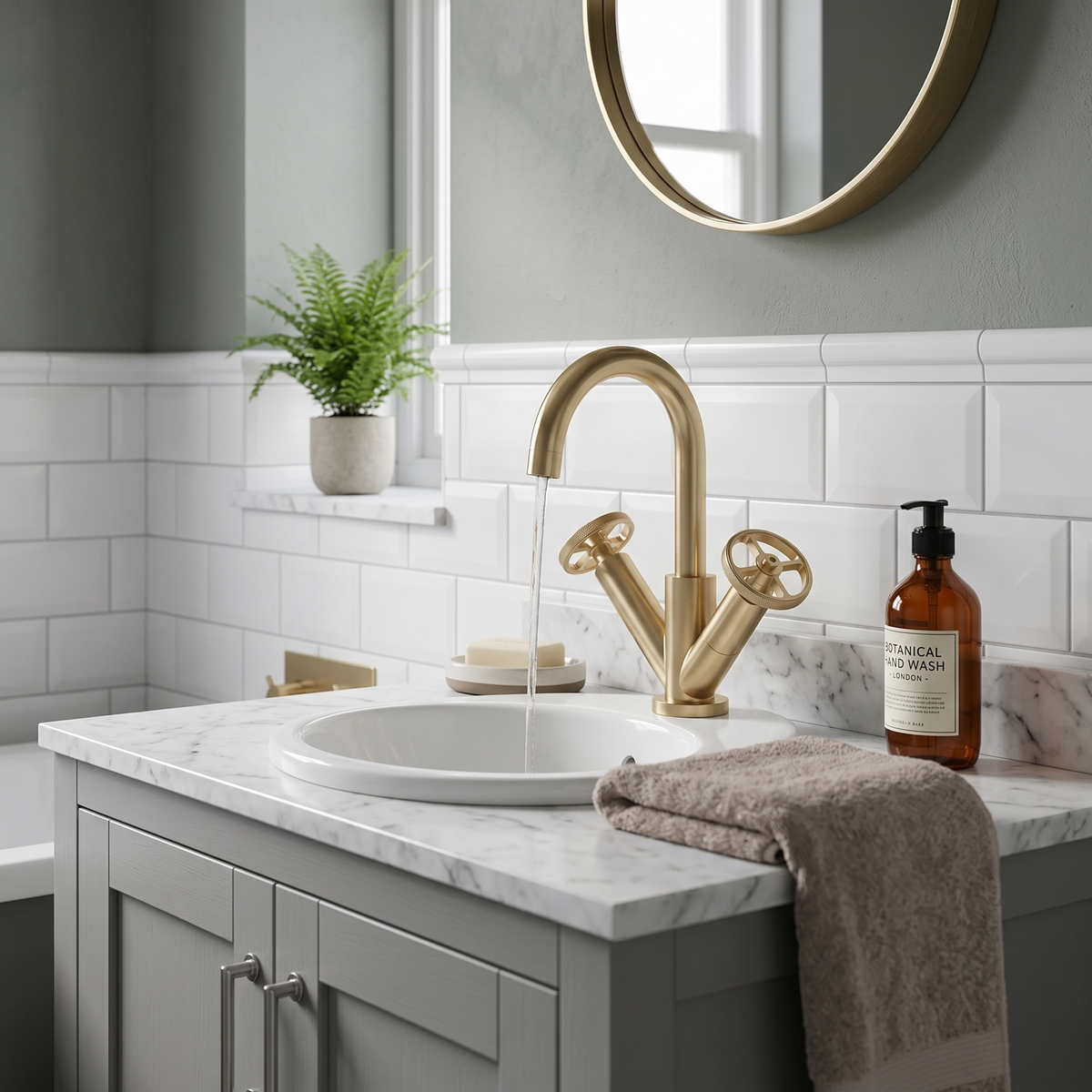 Revolve Mono Basin Mixer Tap With Push Button Waste