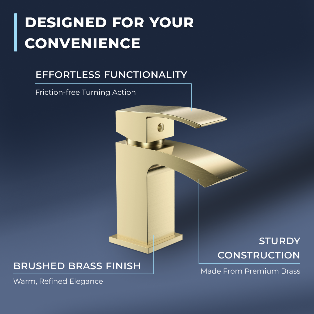 Tidal Basin Mixer Tap with Push Button Waste
