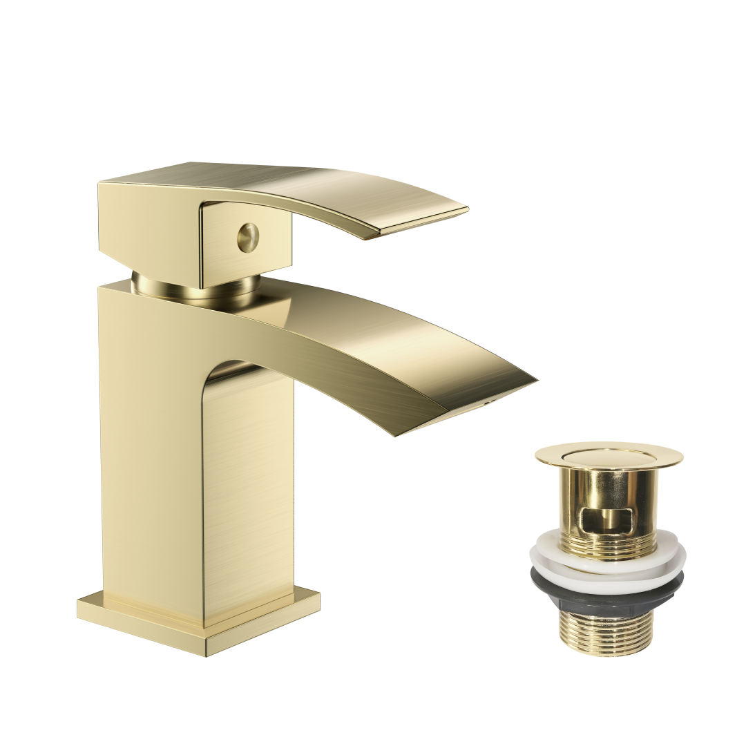 Tidal Basin Mixer Tap with Push Button Waste