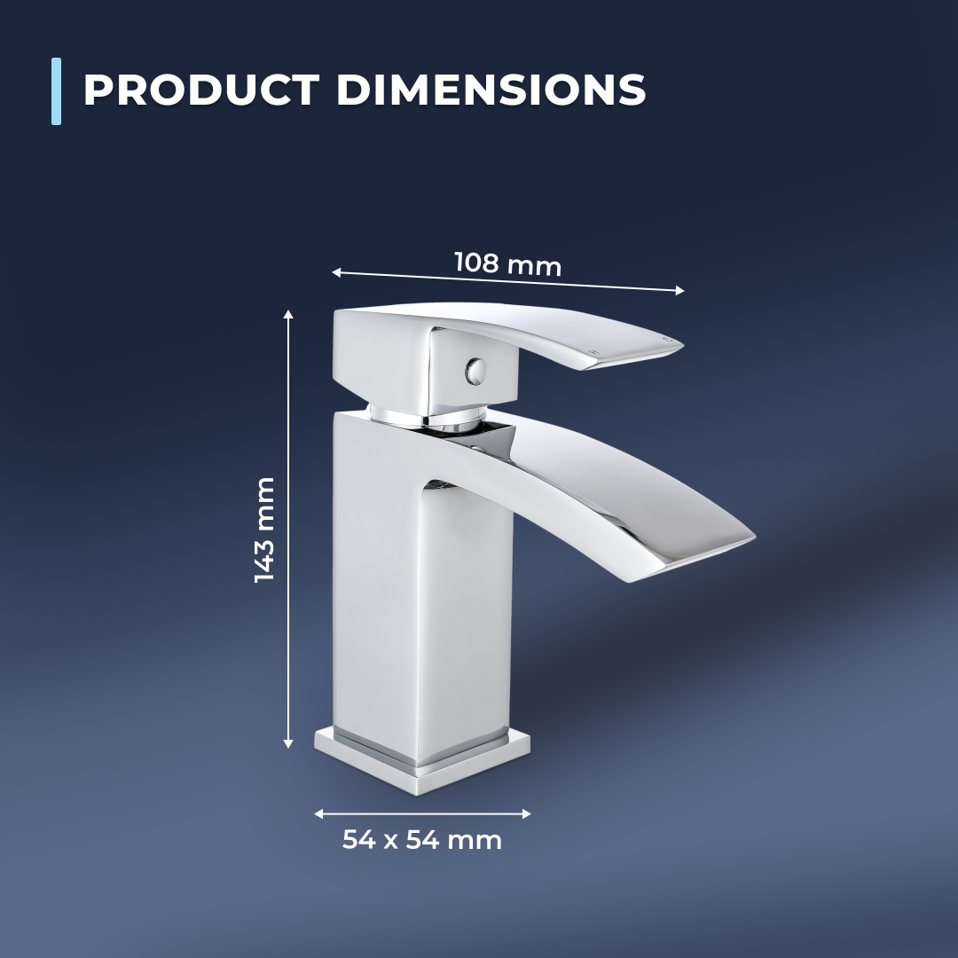 Tidal Mono Basin Mixer Tap with Push Button Waste