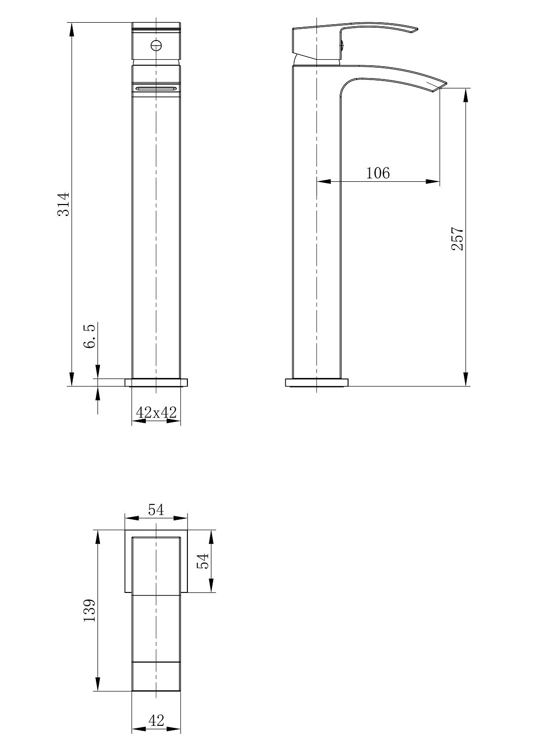 Tidal Tall Basin Mixer Tap - Chrome