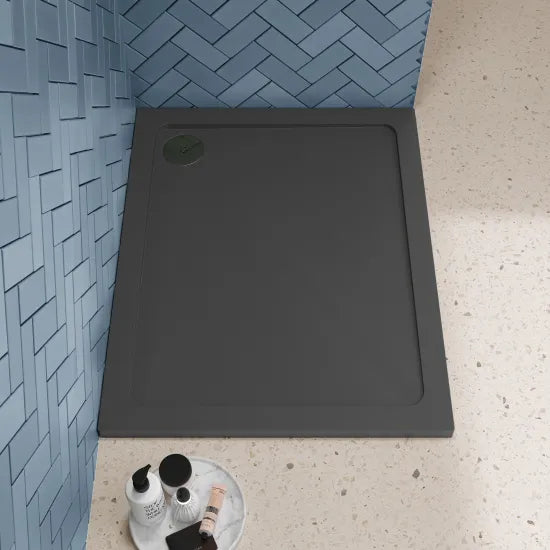 Bibe Slimline Rectangular Shower Tray - Slate Grey