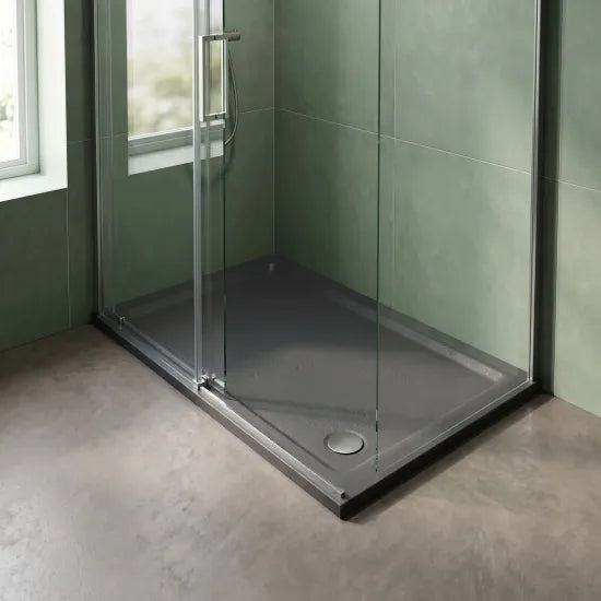 Bibe Slimline Rectangular Shower Tray - Slate Grey