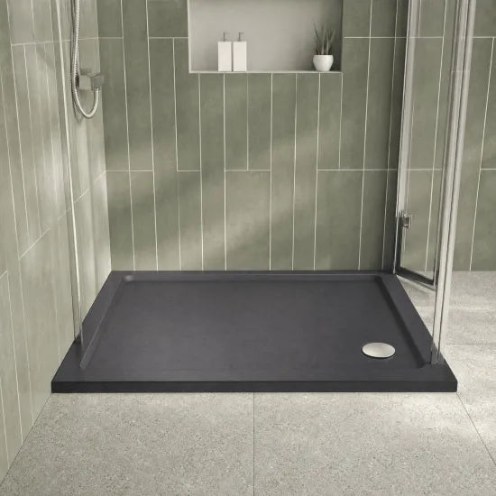 Bibe Slimline Rectangular Shower Tray - Slate Grey