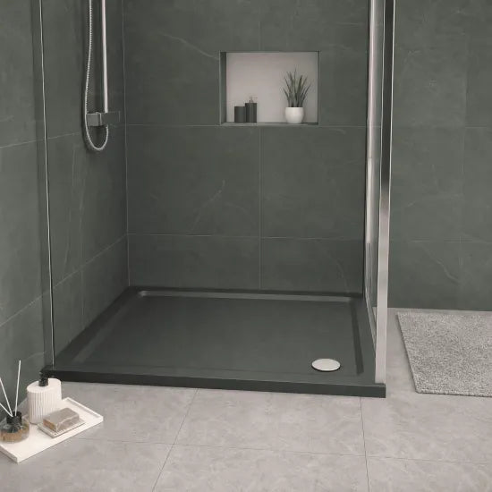 Bibe Slimline Rectangular Shower Tray - Slate Grey