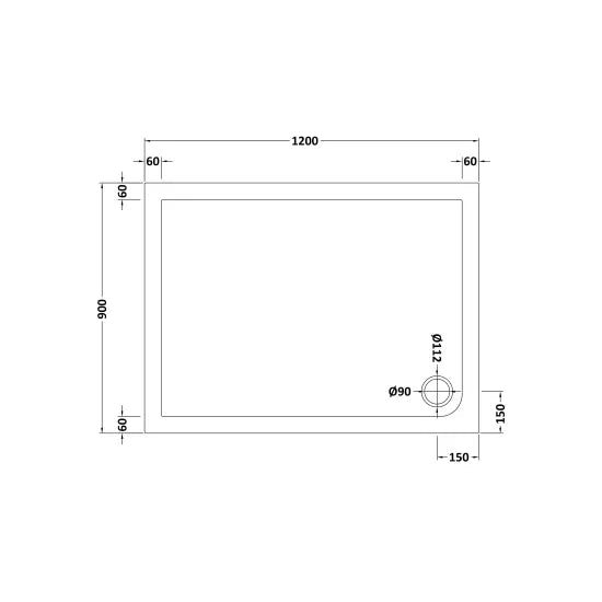 Bibe Slimline Rectangular Shower Tray - Slate Grey
