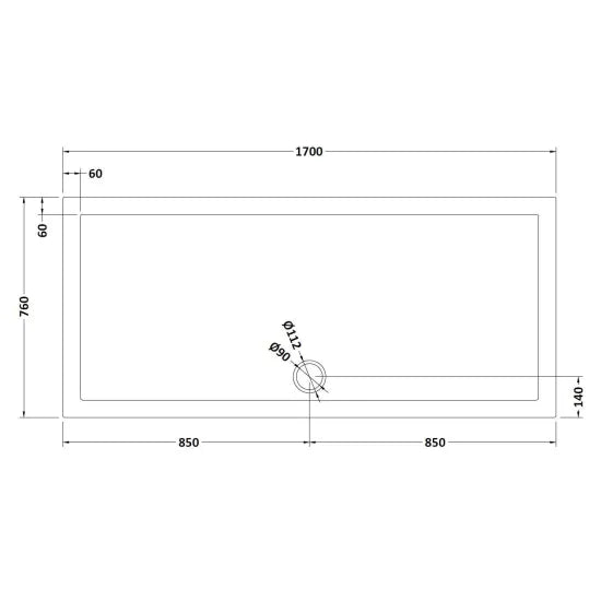 Bibe Slimline Rectangular Shower Tray - Slate Grey