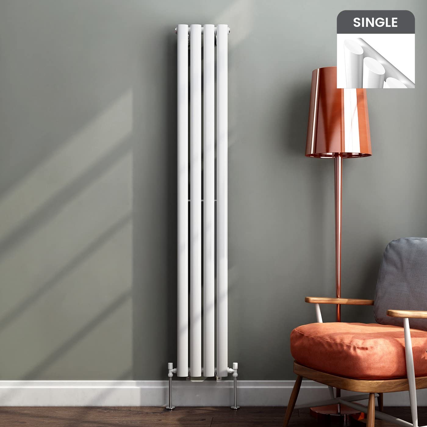 Princia Vertical Oval Single Panel Radiator