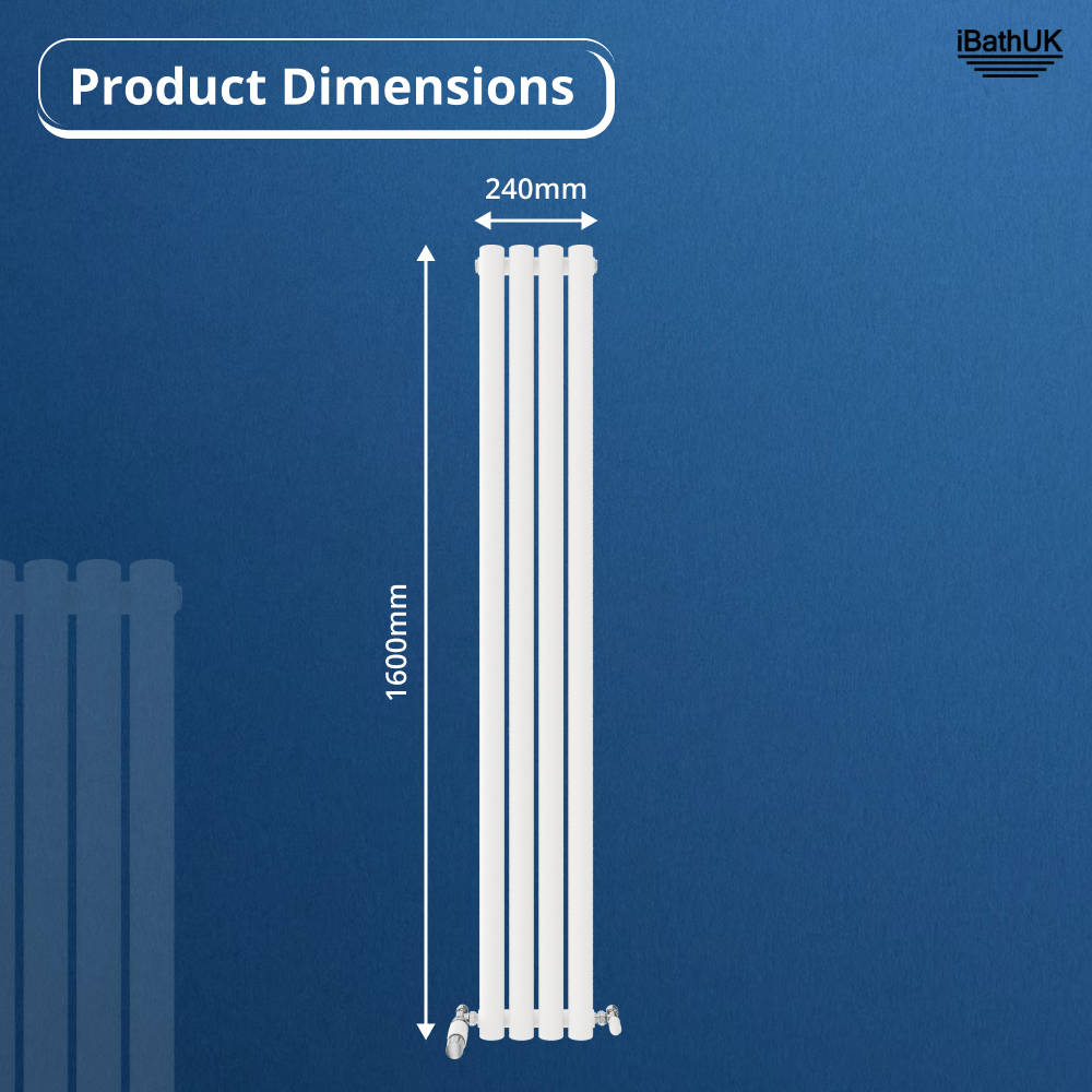 iBathUK Strata Vertical Single Panel Radiator, Designer Radiator