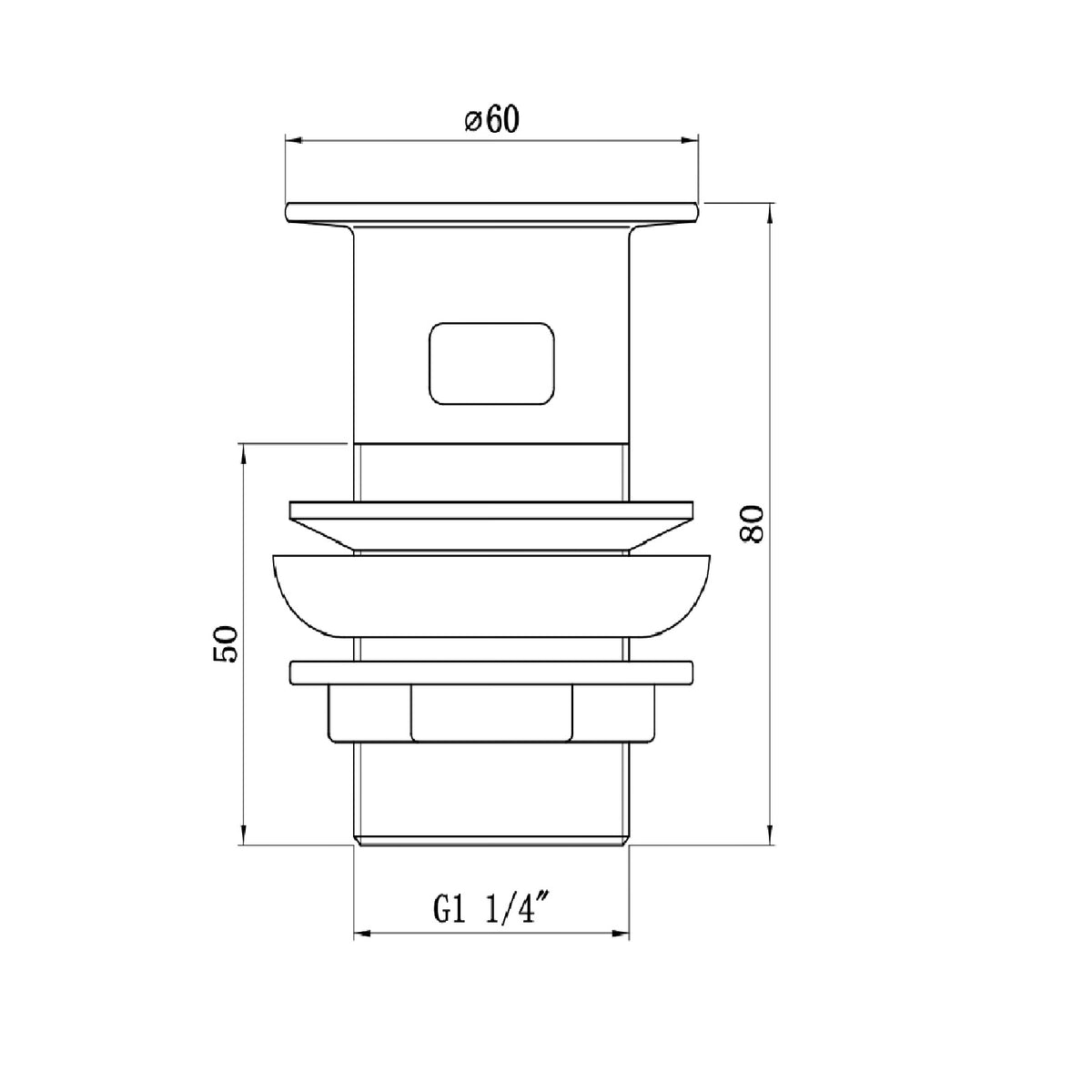 Nio Spin Plug Slotted Basin Waste - Chrome