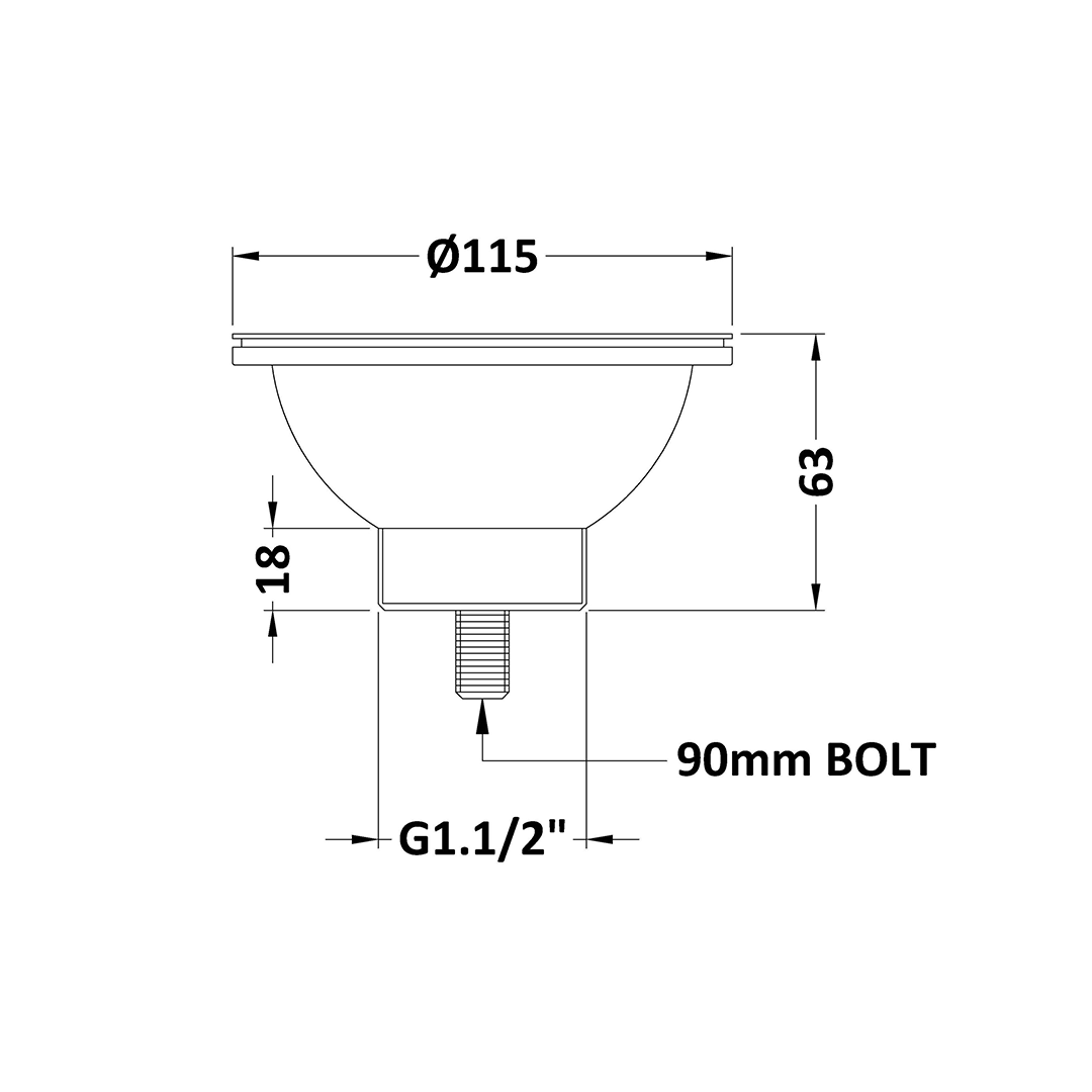 Nuie Fireclay Sinks Pull Out Basket Strainer Waste without Overflow, Kitchen Sink Waste Strainer, Chrome,90mm