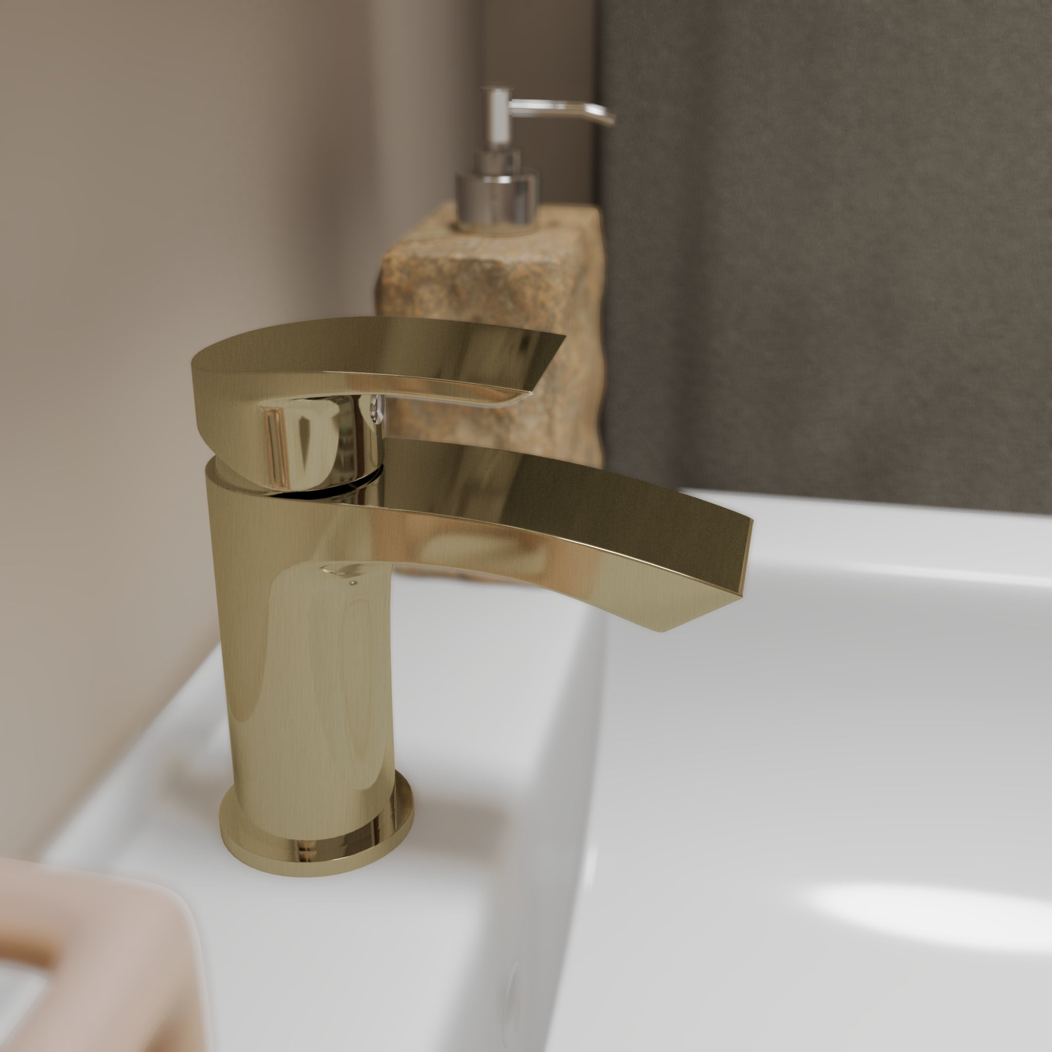 Cascade Mono Basin Mixer Tap with Push Button Waste