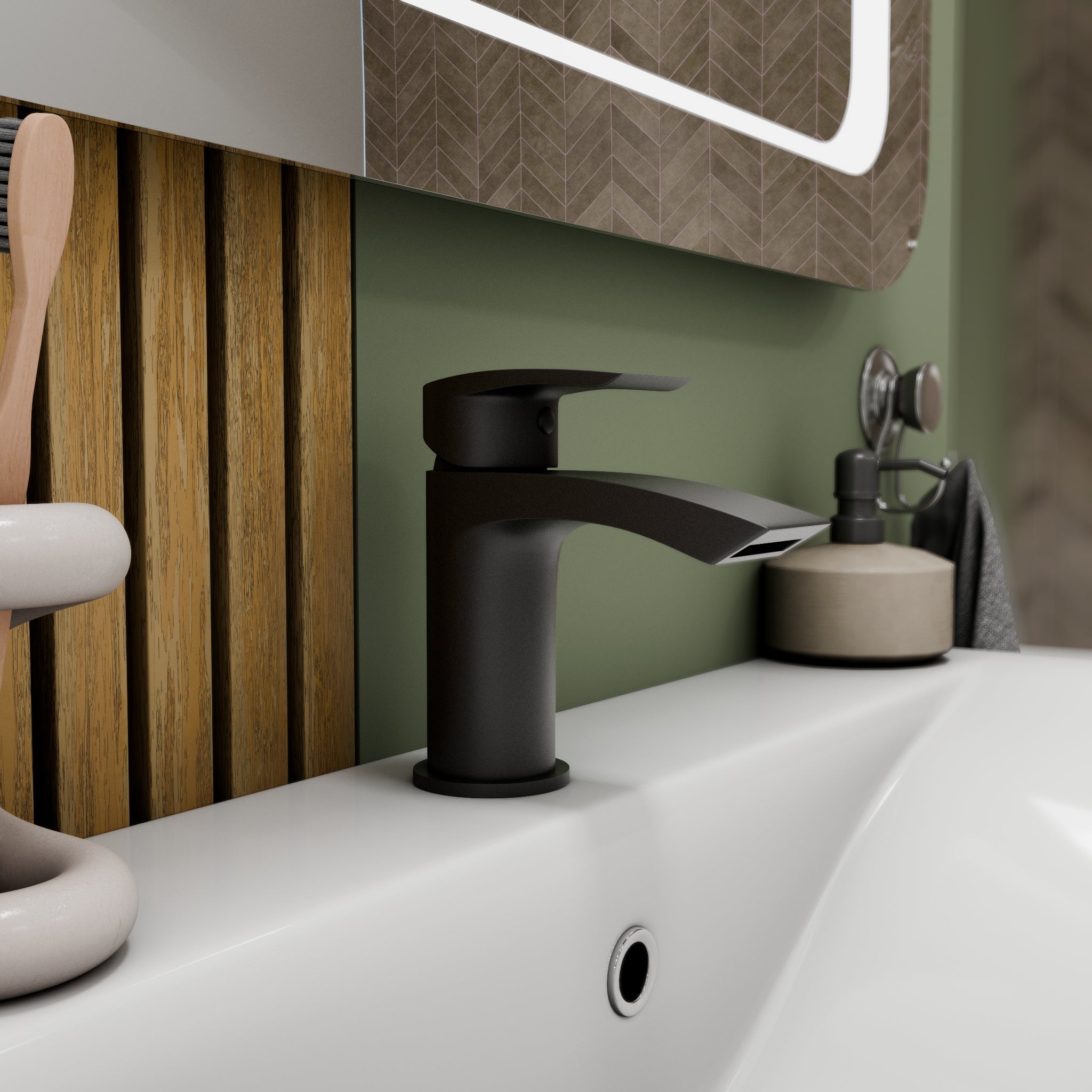 Cascade Mono Basin Mixer Tap with Push Button Waste