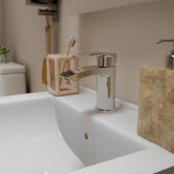 Cascade Mono Basin Mixer Tap with Push Button Waste