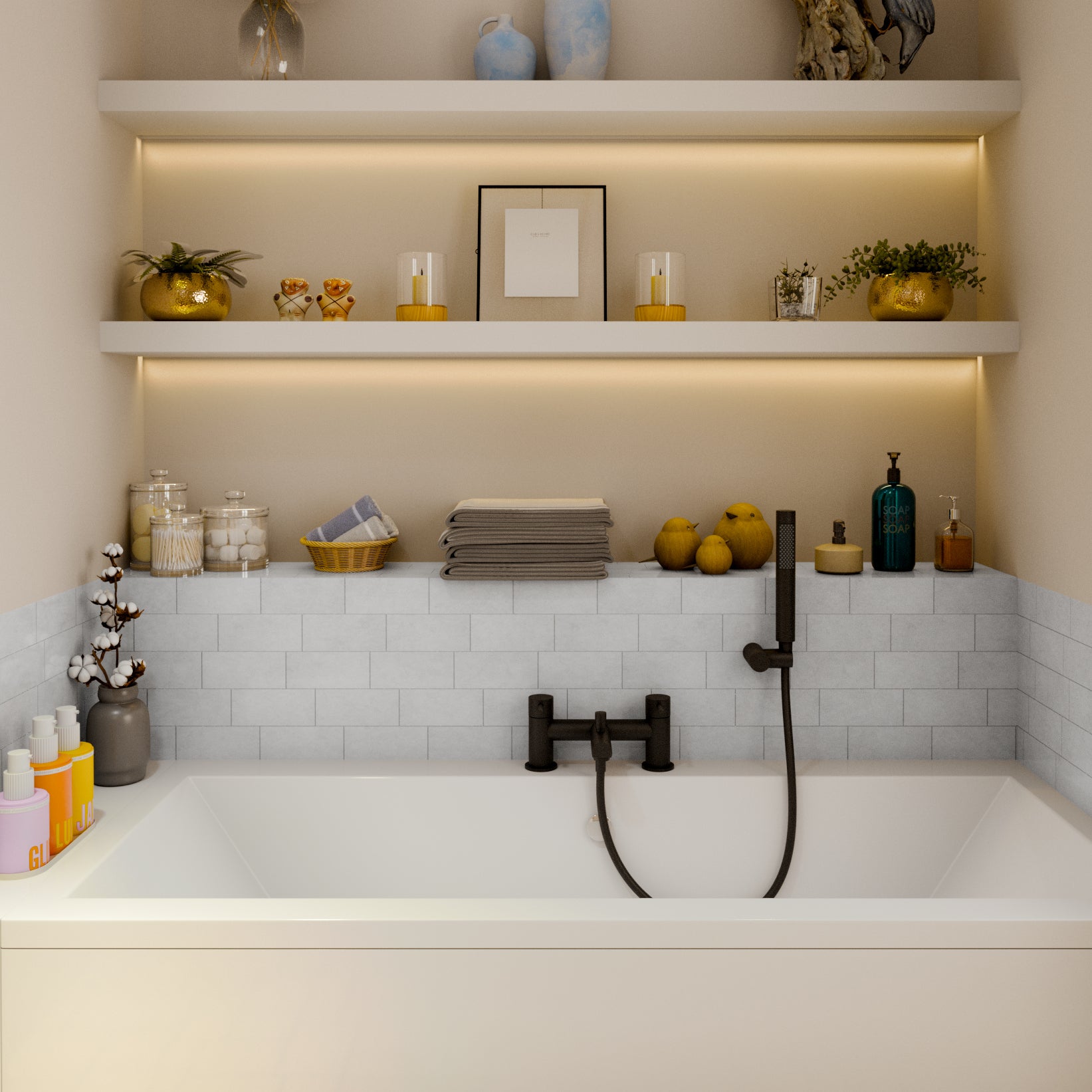 Delta Round lever Bath Shower Mixer Tap with Kit