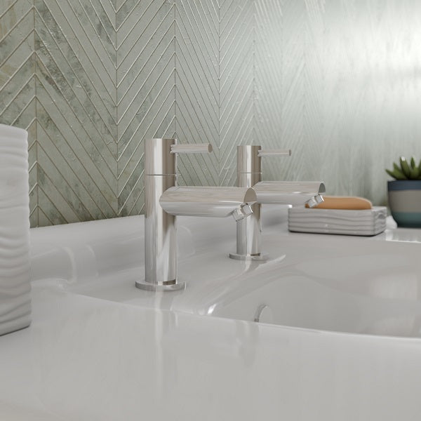Jasper Basin Pillar Taps Pair - Chrome