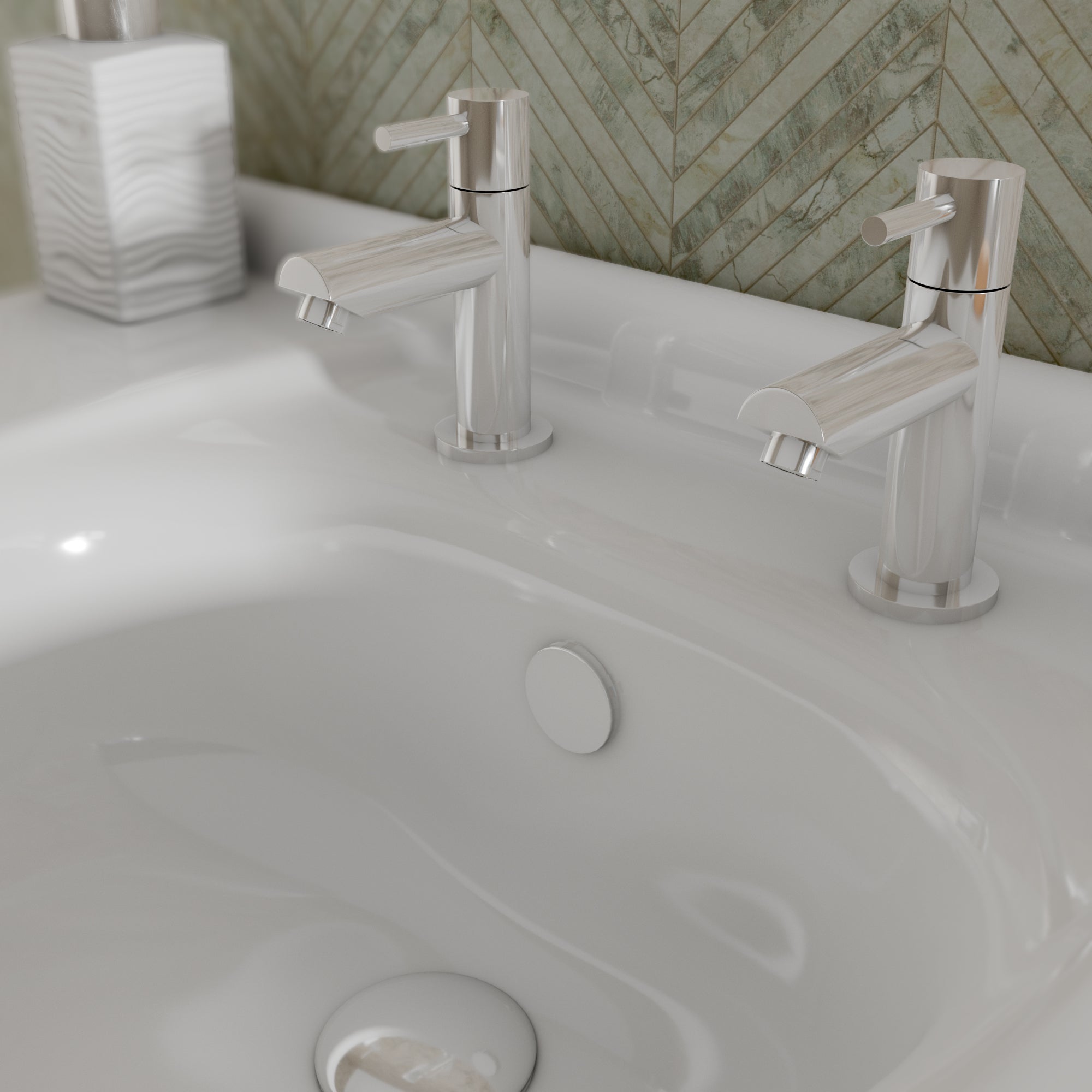 Jasper Basin Pillar Taps Pair - Chrome