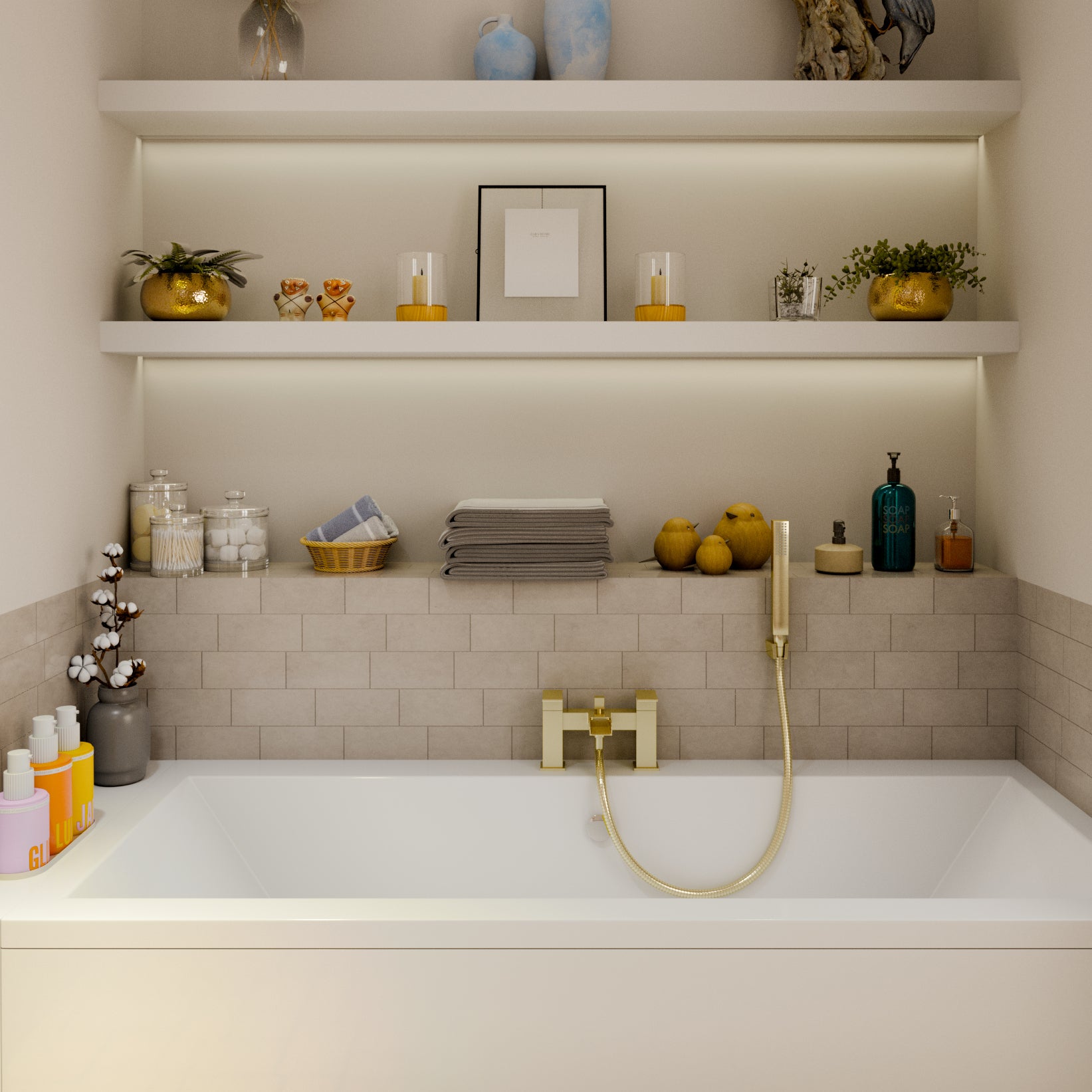 Kinetic Square Waterfall Bath Shower Mixer Tap