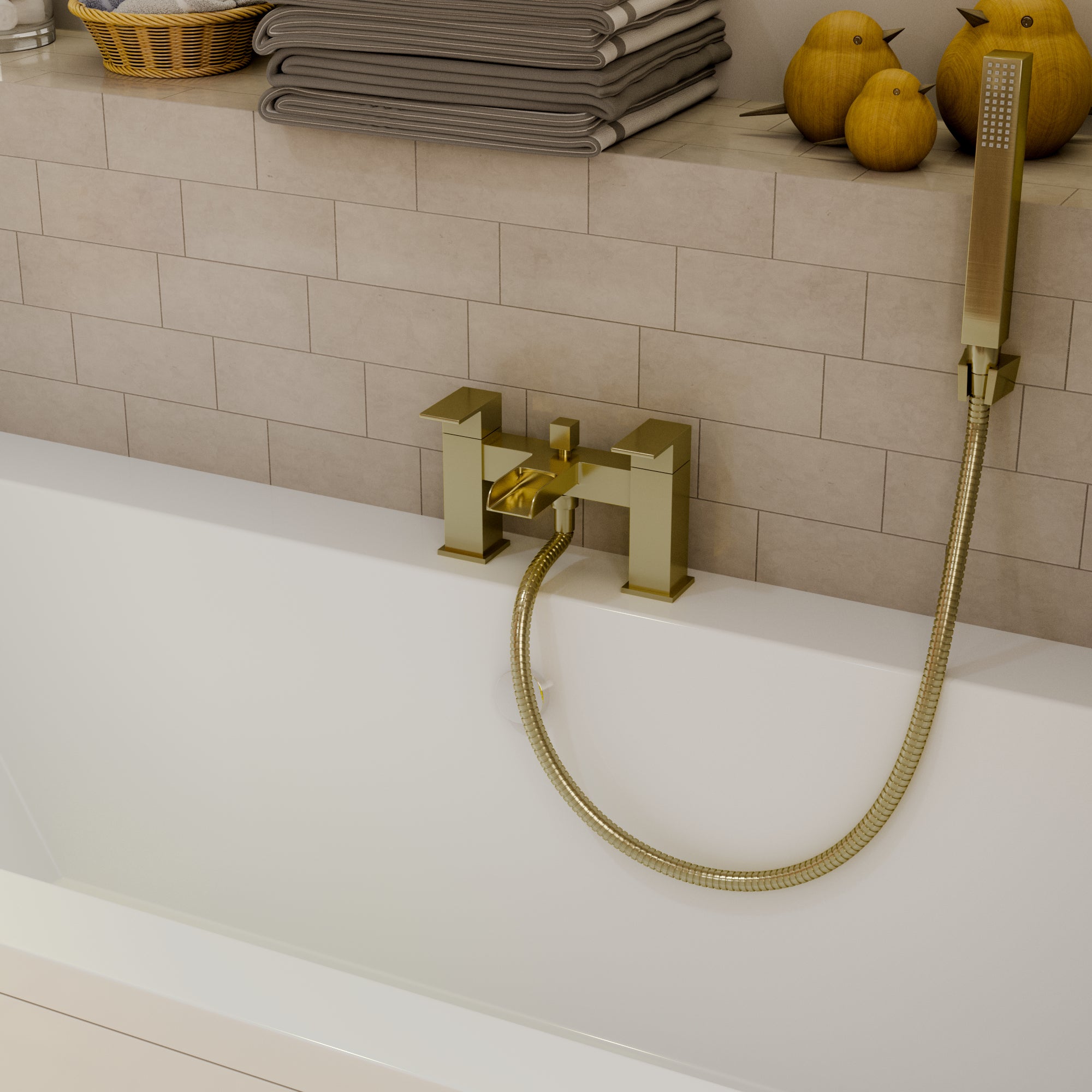 Kinetic Square Waterfall Bath Shower Mixer Tap