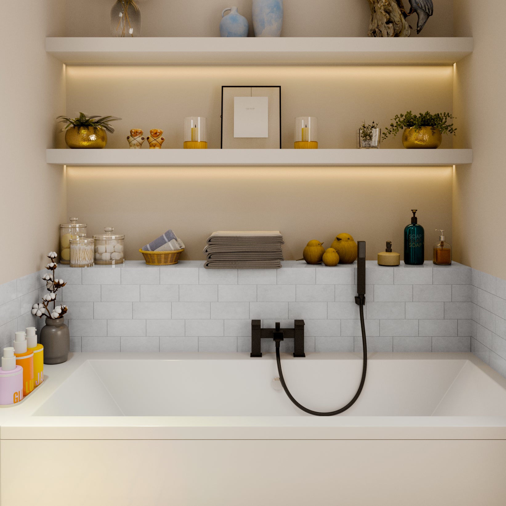 Kinetic Square Waterfall Bath Shower Mixer Filler Tap