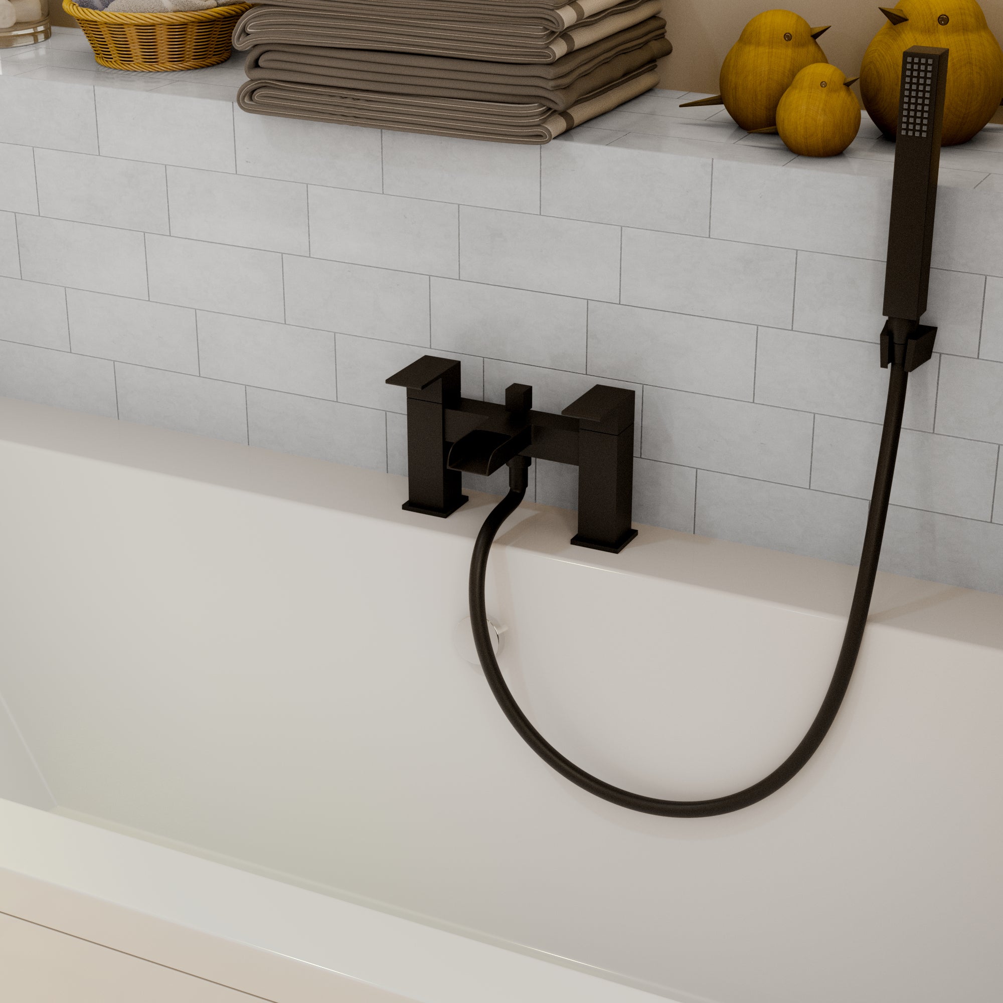 Kinetic Square Waterfall Bath Shower Mixer Tap