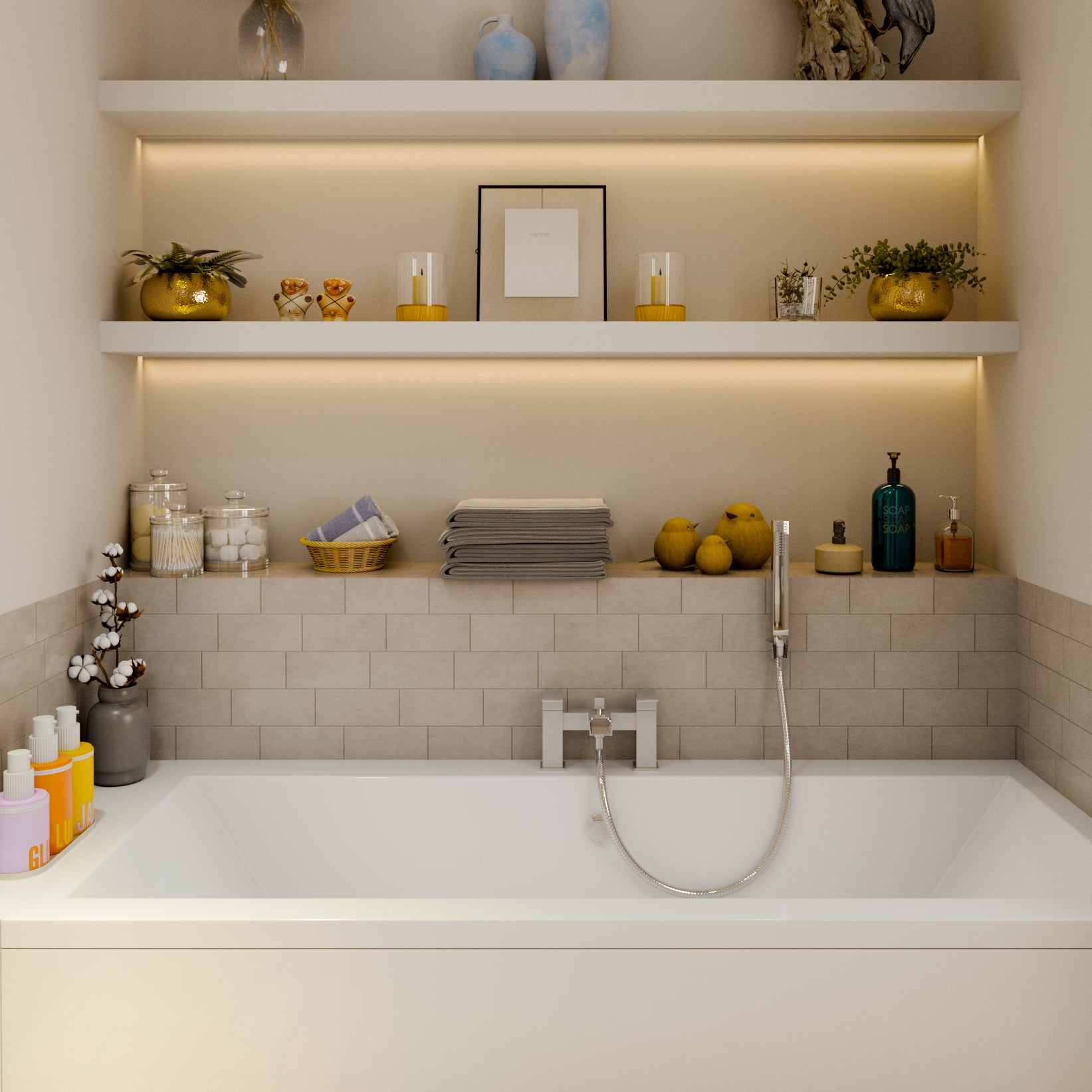Kinetic Square Waterfall Bath Shower Mixer Filler Tap