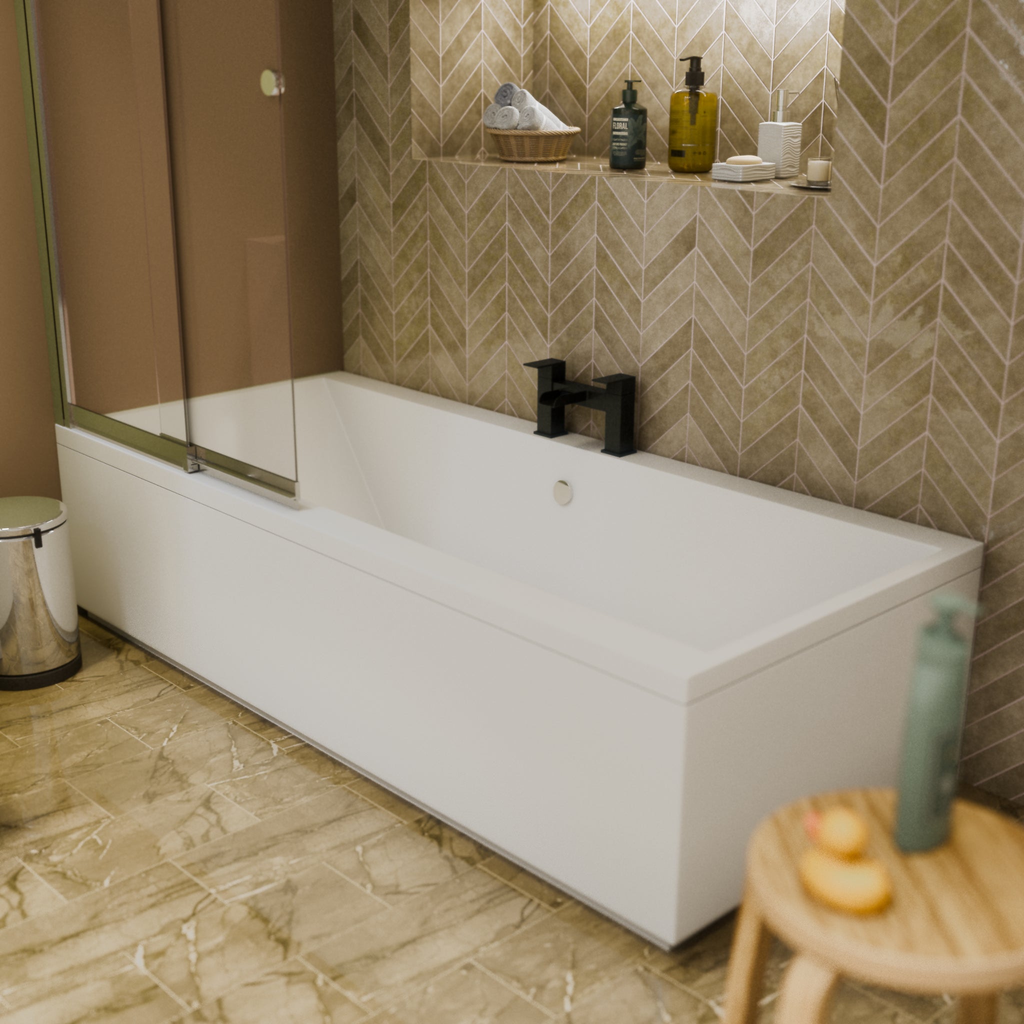 Kinetic Square Waterfall Bath Filler Mixer Tap