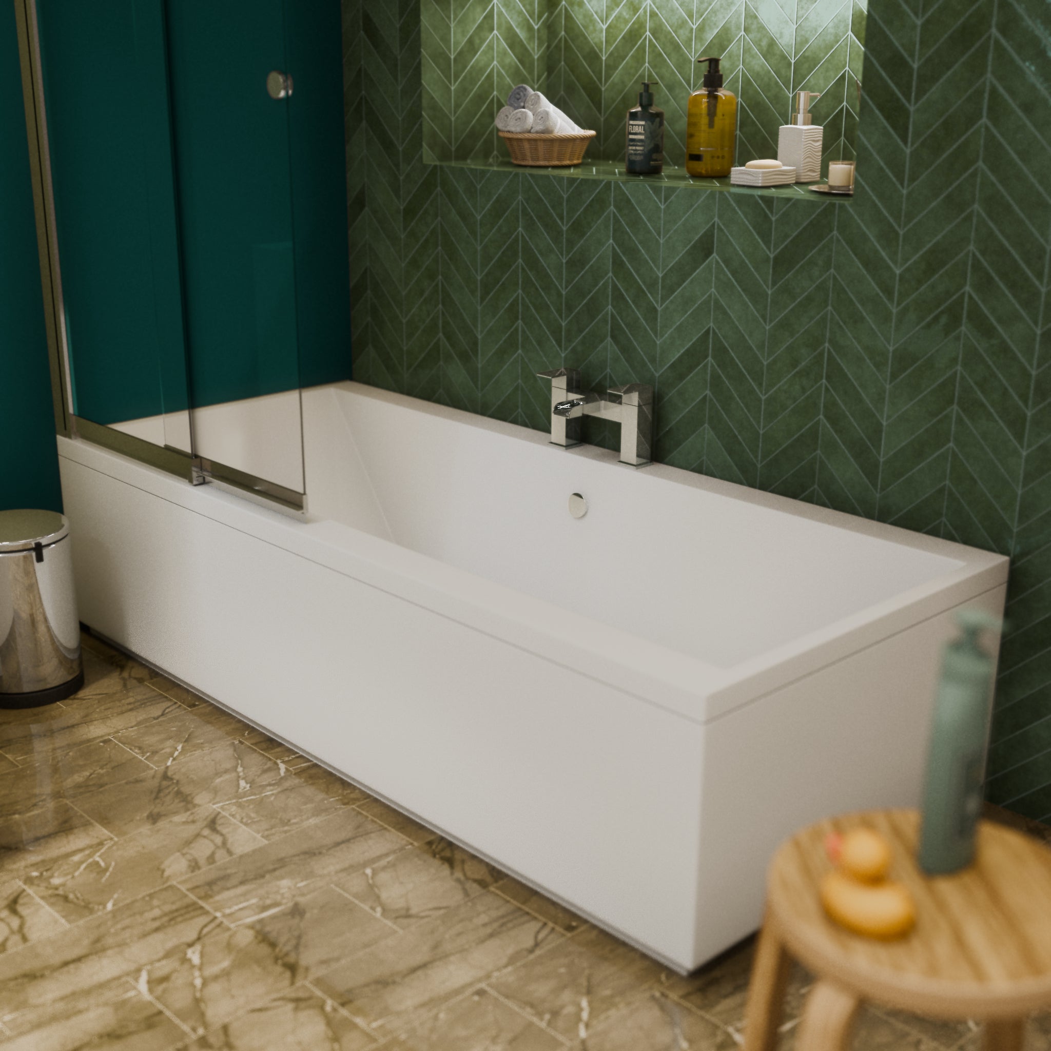 Kinetic Square Waterfall Bath Filler Mixer Tap