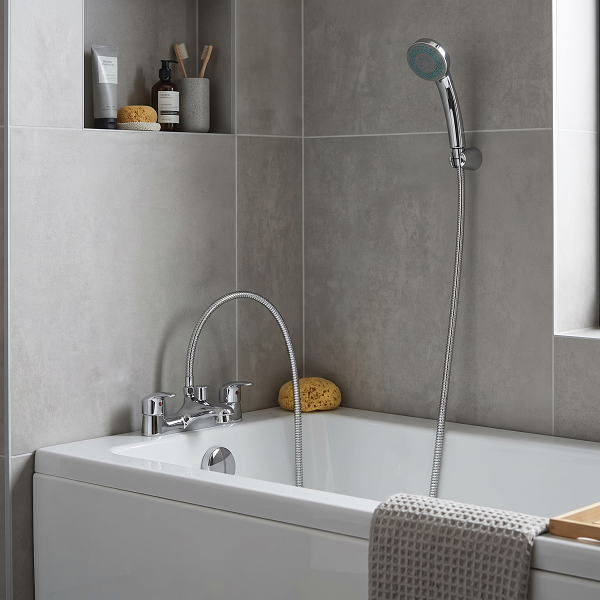 Luton Bath Shower Mixer Tap - Chrome