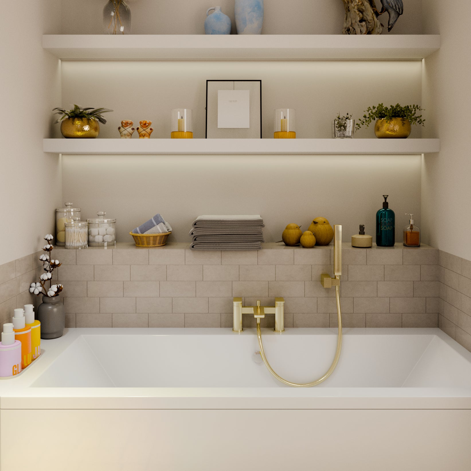 Lagoon Soft Square Bath Shower Mixer Tap