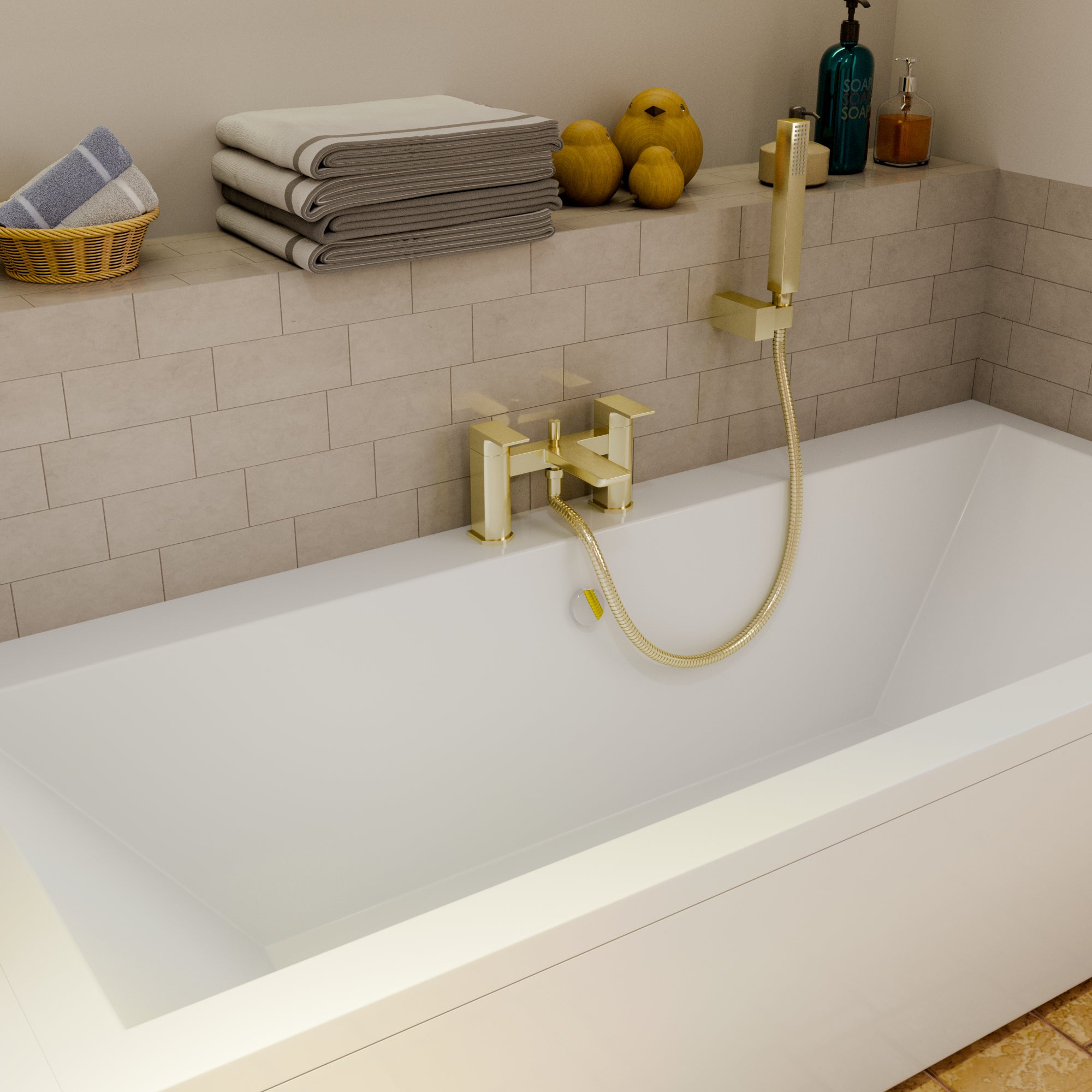 Lagoon Soft Square Bath Shower Mixer Tap