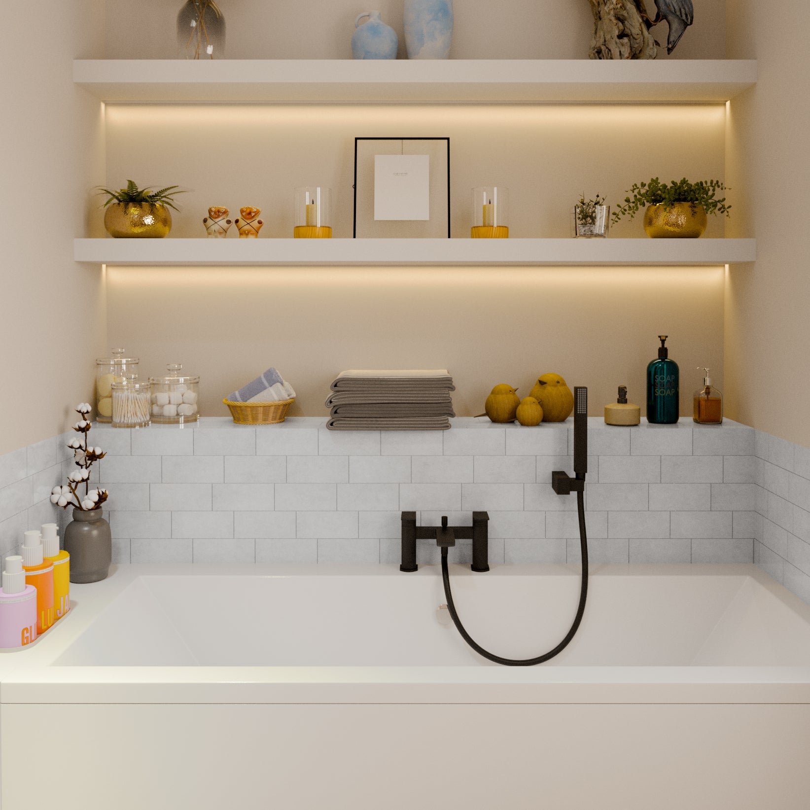 Lagoon Soft Square Bath Shower Mixer Tap