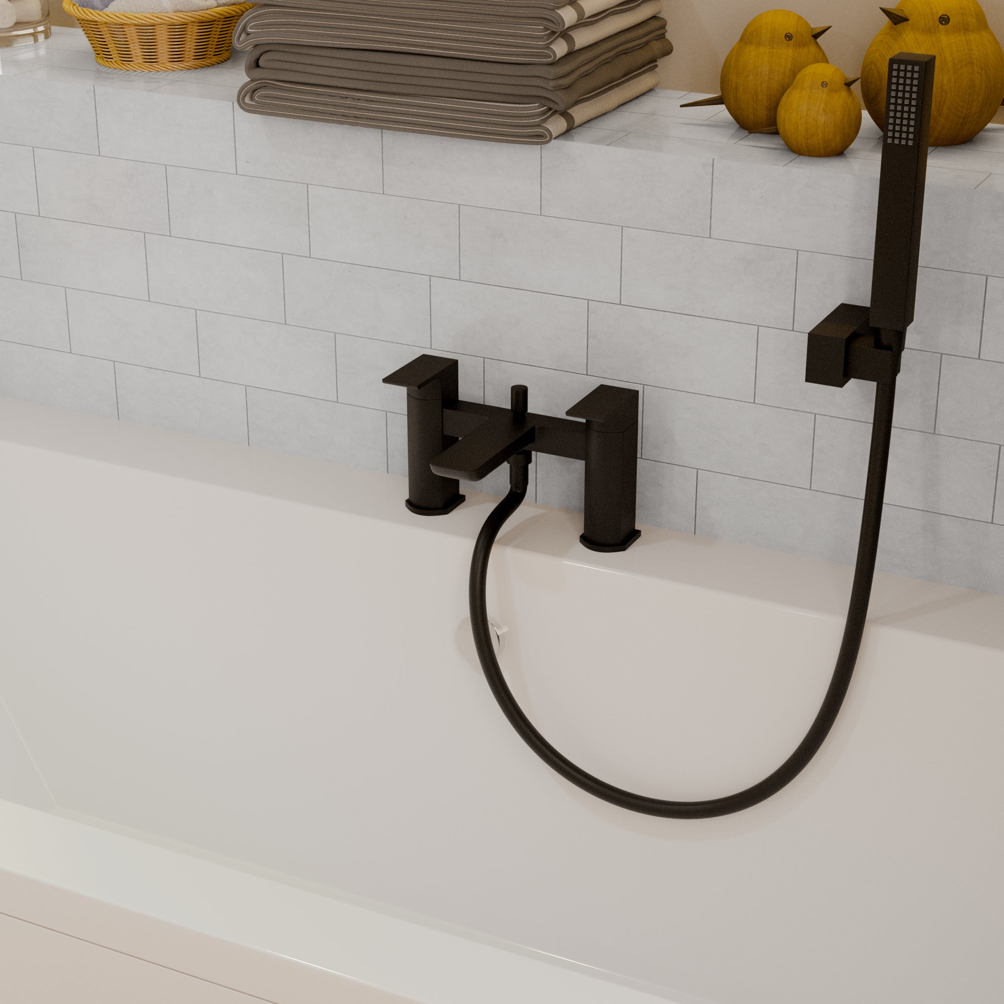 Lagoon Soft Square Bath Shower Mixer Tap