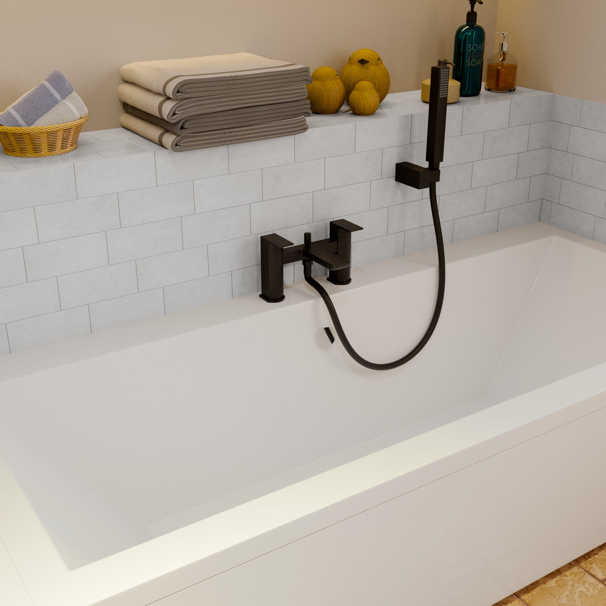 Lagoon Soft Square Bath Shower Mixer Tap