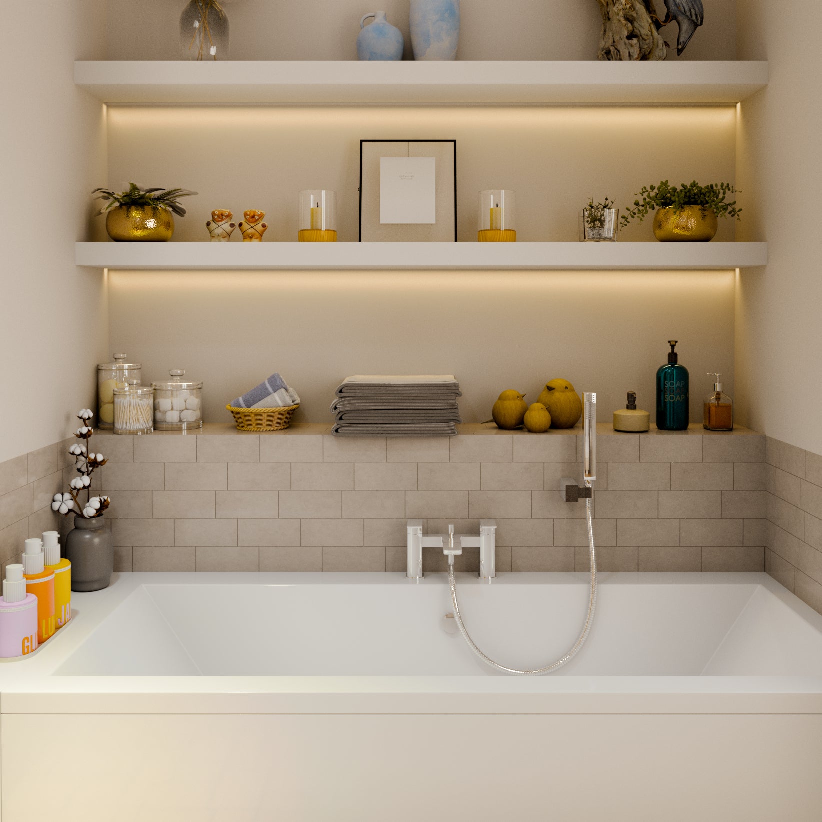 Lagoon Soft Square Bath Shower Mixer Tap