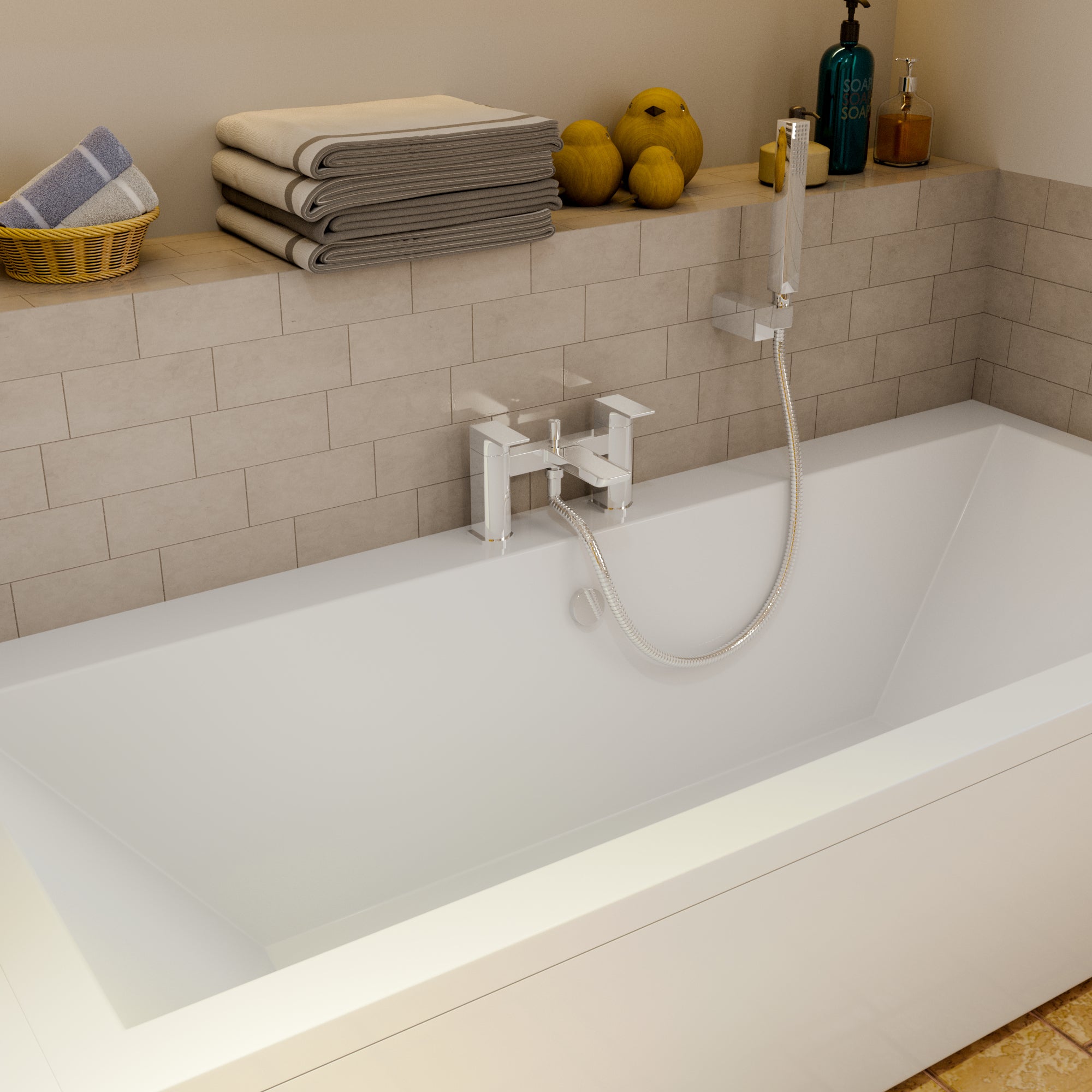 Lagoon Soft Square Bath Shower Mixer Tap