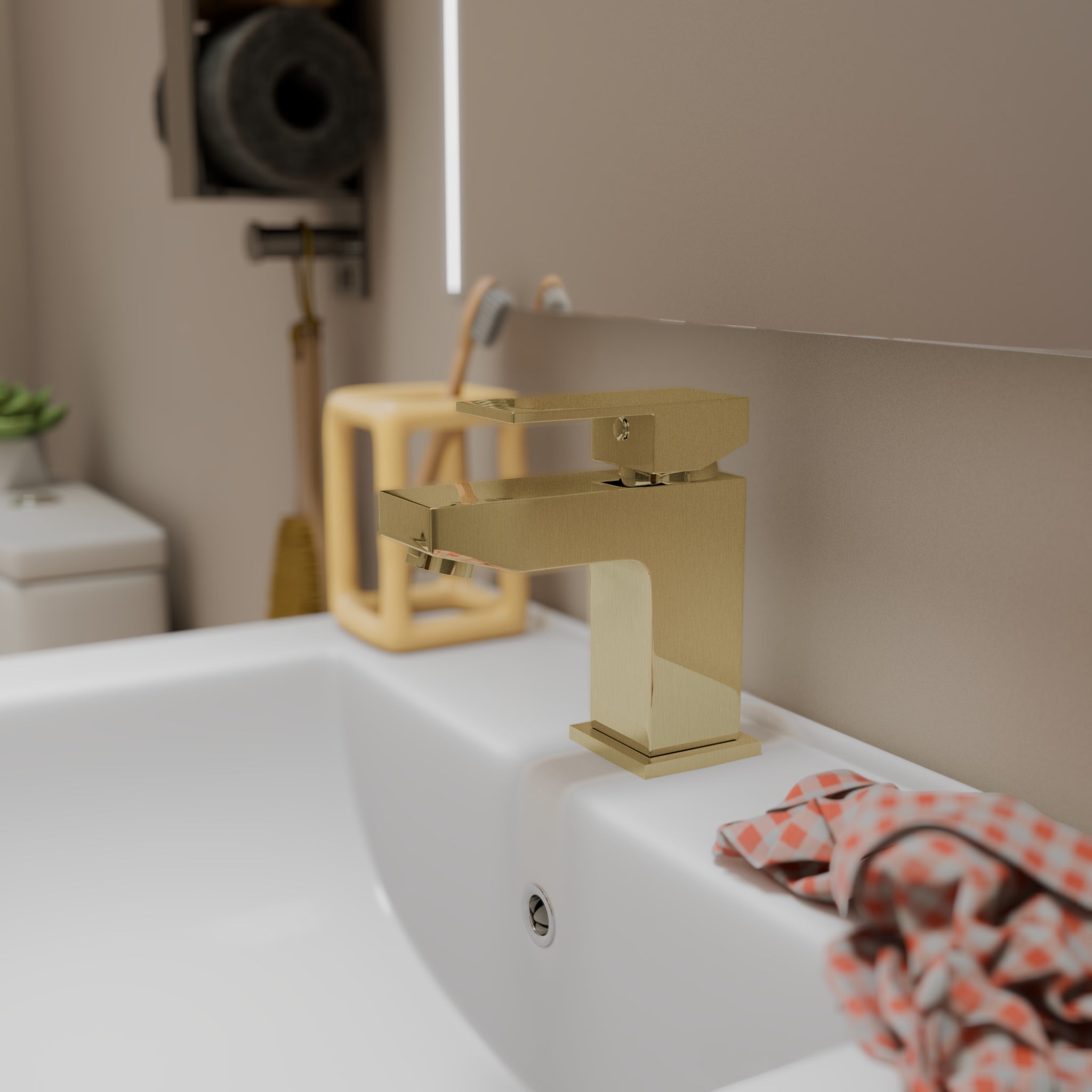 Mist Basin Mixer Tap with Push Button Waste