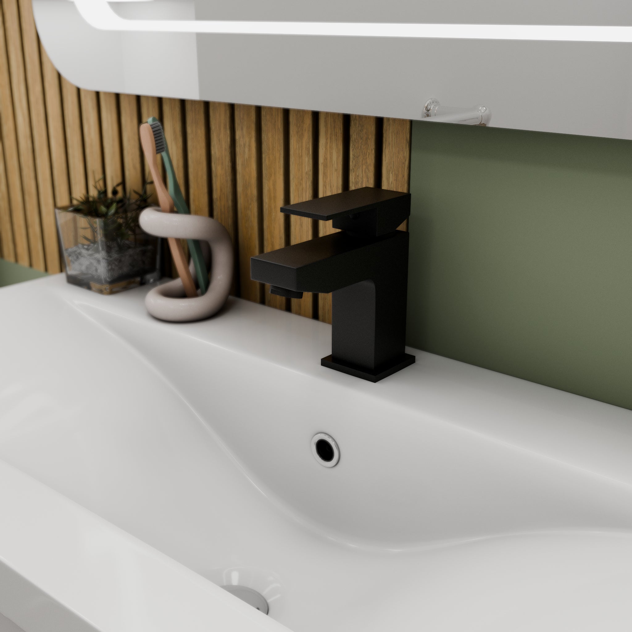 Mist Basin Mixer Tap with Push Button Waste