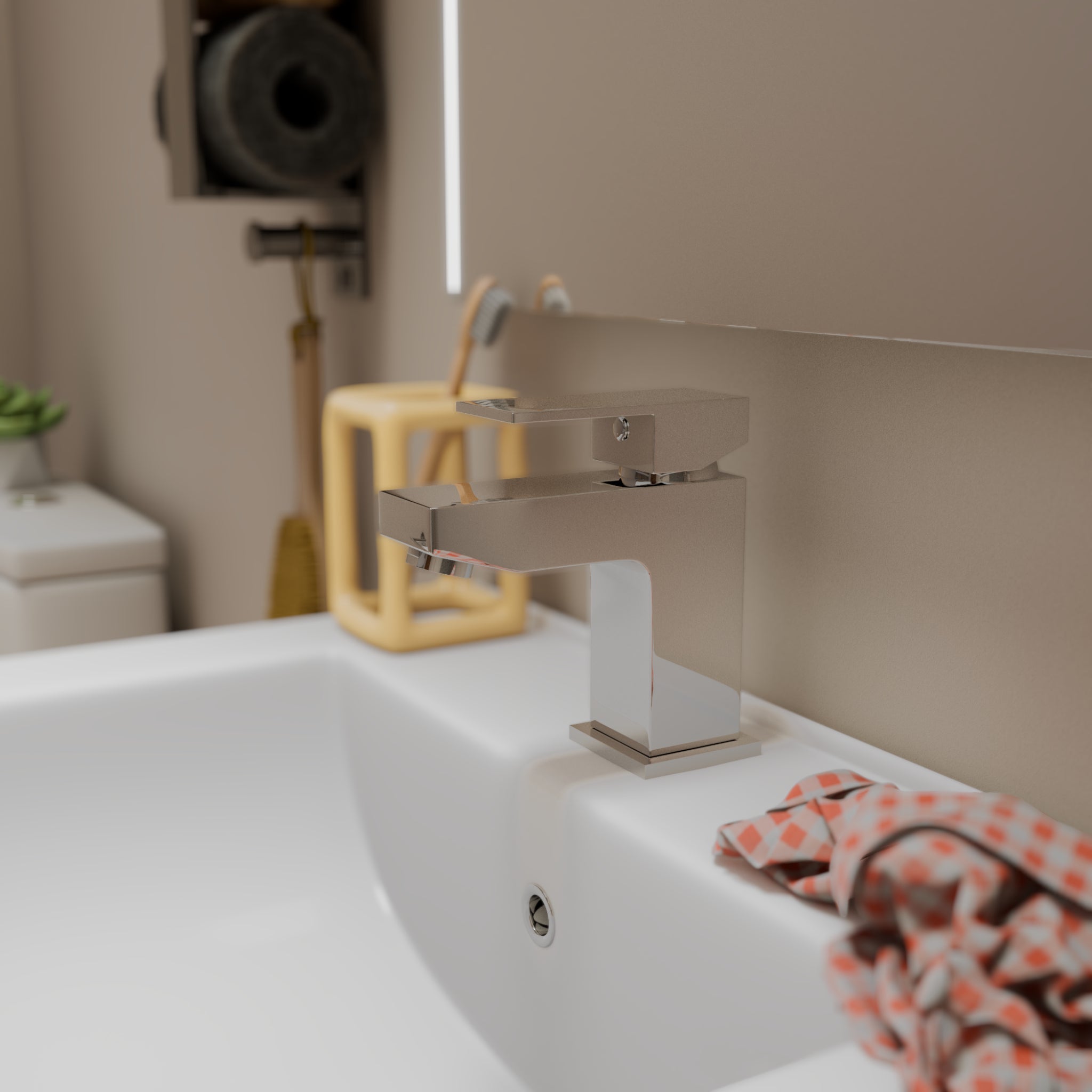 Mist Basin Mixer Tap with Push Button Waste