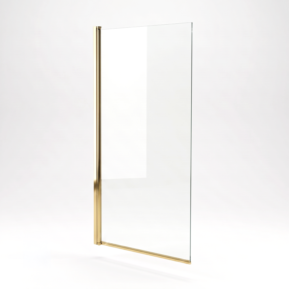 Square Edge Straight Top Pivot Bath Screen - 1400mm x 800mm