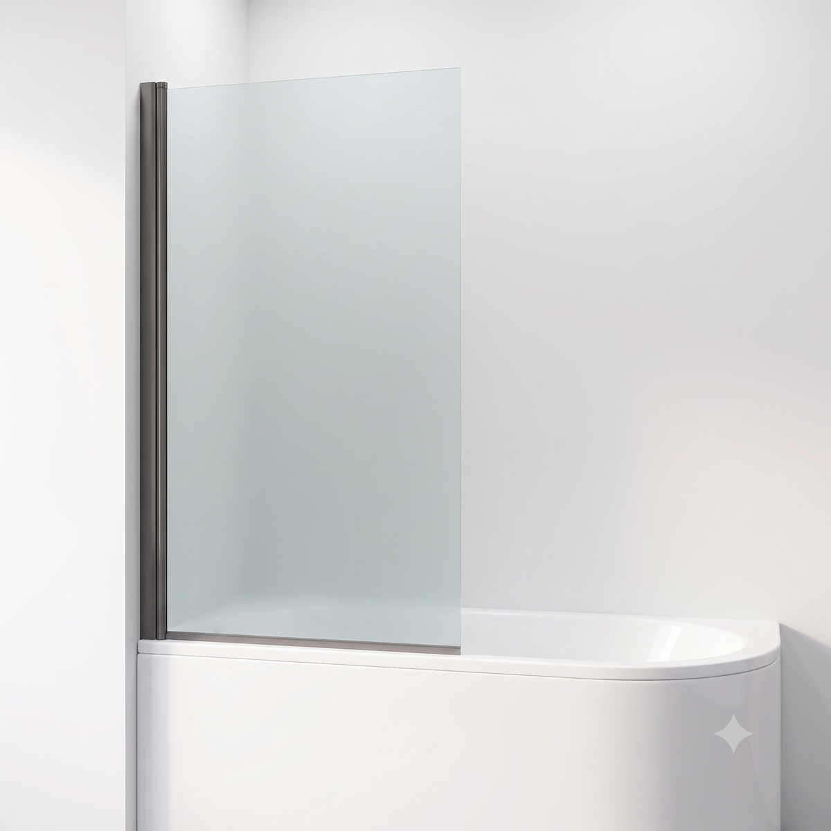Velora 6mm Glass Square Edge Pivot Bath Screen - 1400mm x 800mm