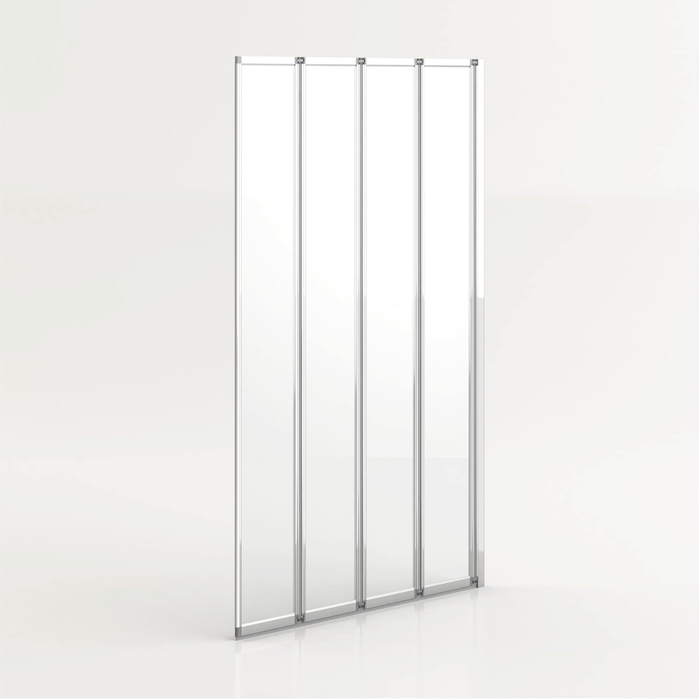 Sail Concertina 4mm Glass 4-Fold Bath Screen - 1400mm x 800mm - Chrome