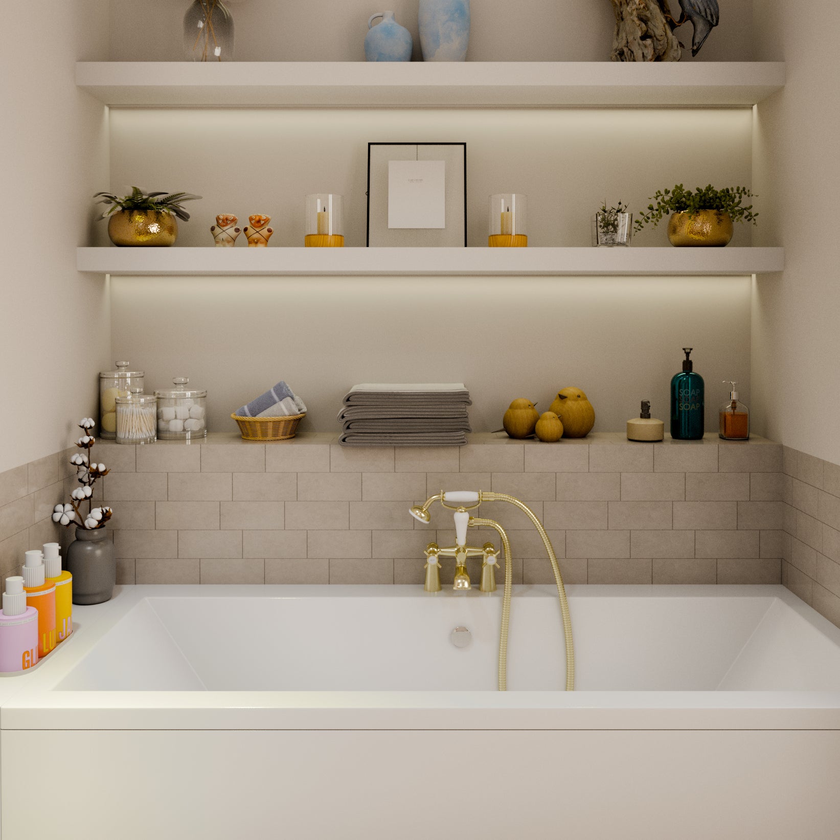 Ripple Traditional Bath Shower Mixer Tap
